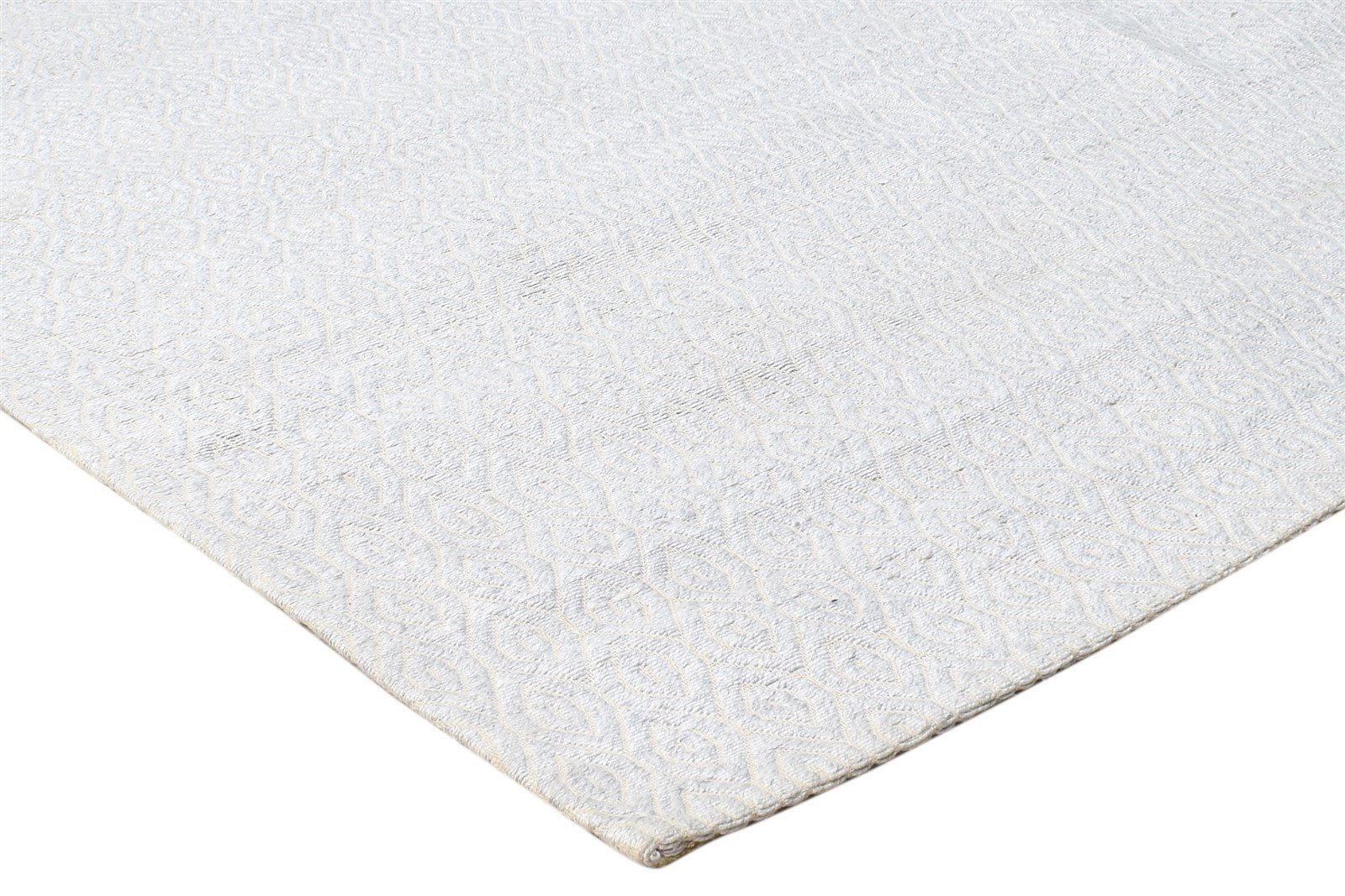 5X7 Rug Silk Off-White Modern Jacquard Loom Scandinavian Diamond Room Size 7864466899093