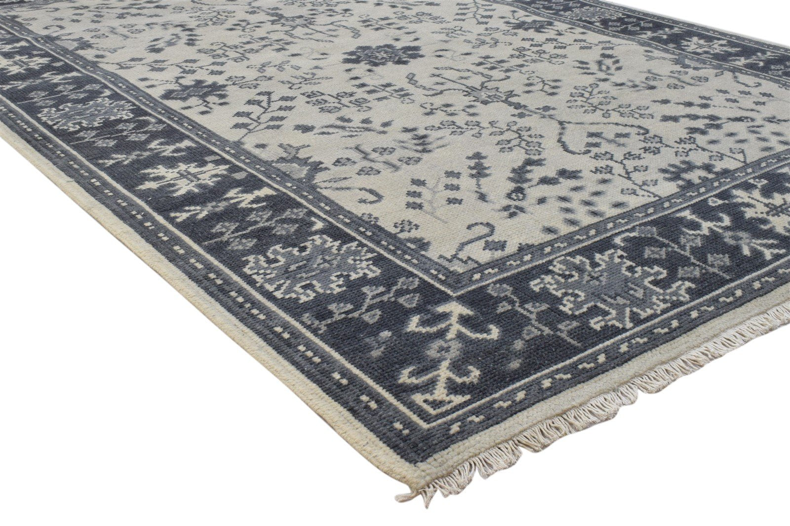 5X7 Rug Wool Grey Persian Hand Knotted Sarouk-Indian Oriental Room Size Carpet 7860689731733