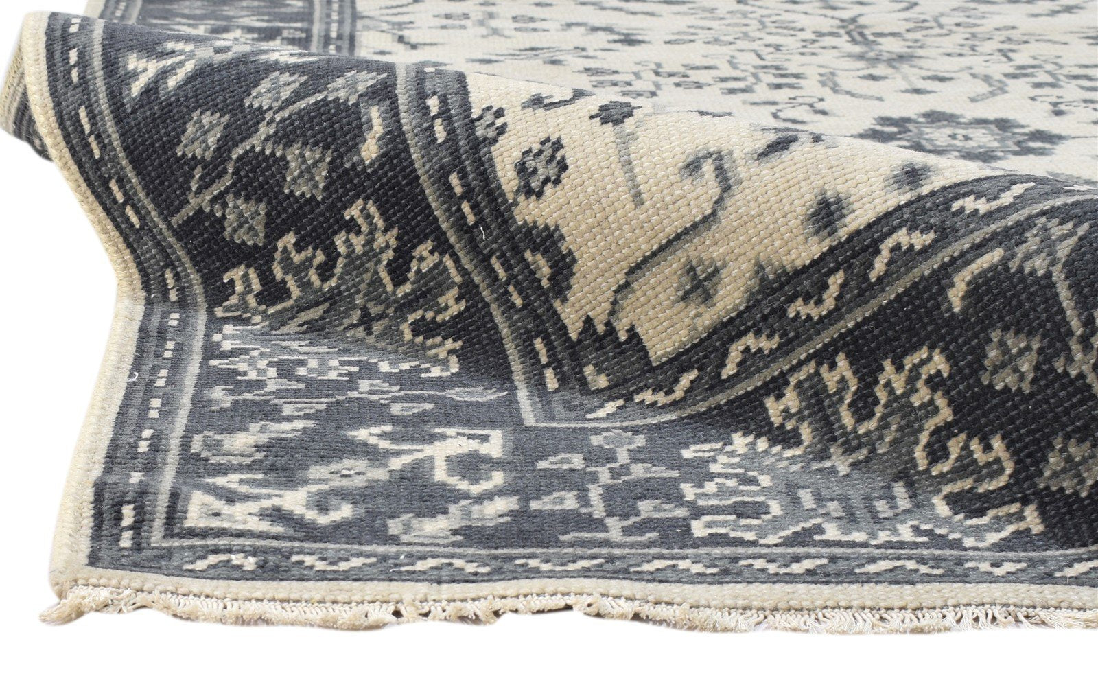5X7 Rug Wool Ivory Persian Hand Knotted Sarouk-Indian Oriental Room Size Carpet 7864083284117