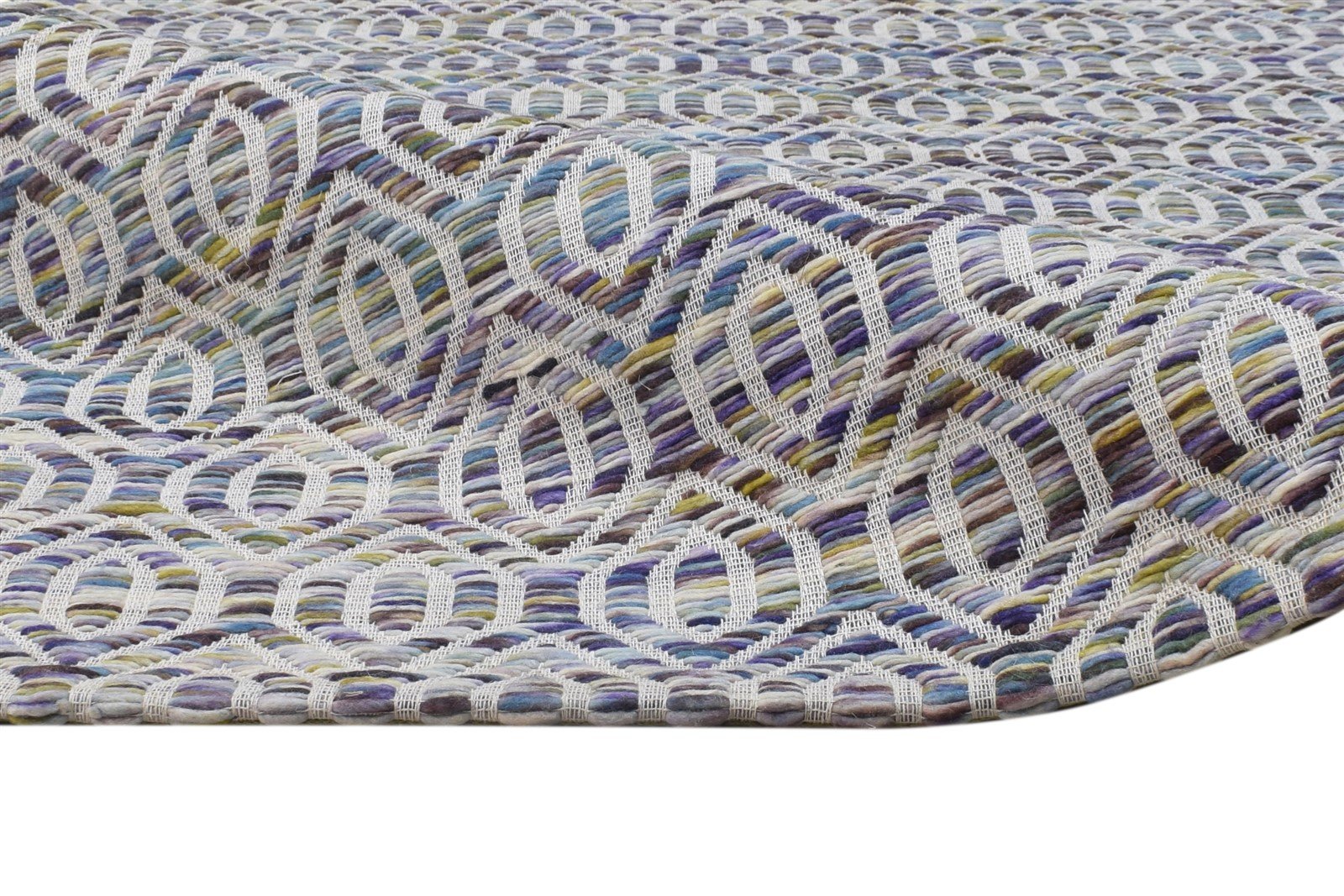 5X7 Rug Wool Multi Color Modern Jacquard Loom Scandinavian Honeycomb Room Size 7864463392917