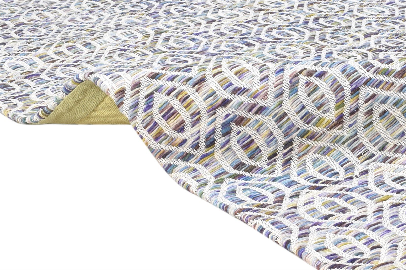 5X7 Rug Wool Multi Color Modern Jacquard Loom Scandinavian Honeycomb Room Size 7864463392917