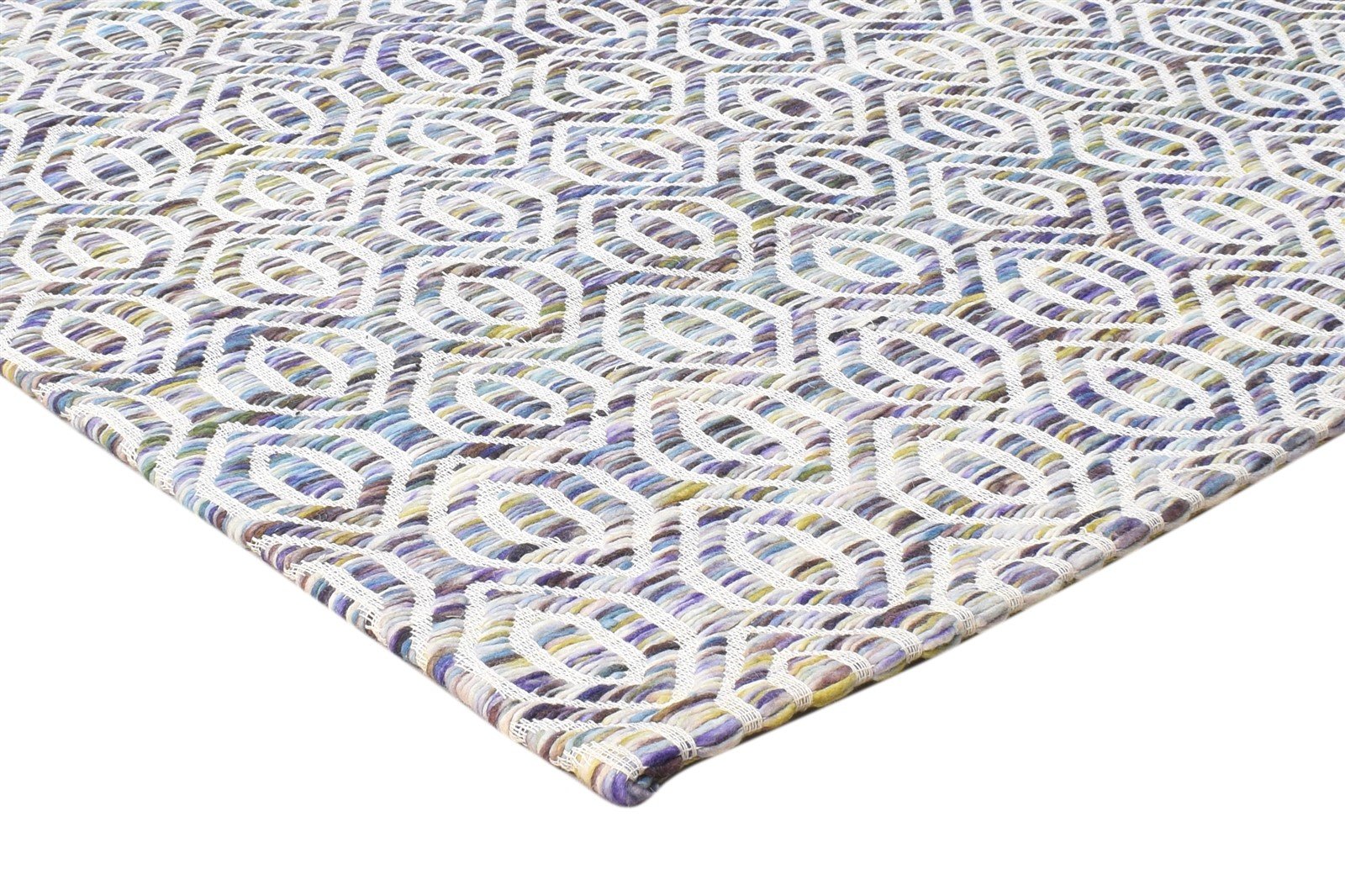5X7 Rug Wool Multi Color Modern Jacquard Loom Scandinavian Honeycomb Room Size 7864463392917