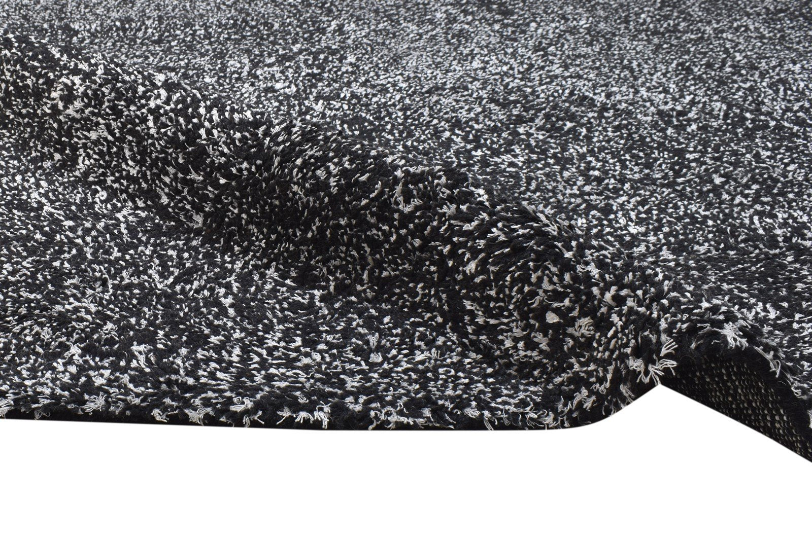 5X7 Rug Wool / Silk Black Modern Handloom Scandinavian Solid Room Size Carpet 7864153735317
