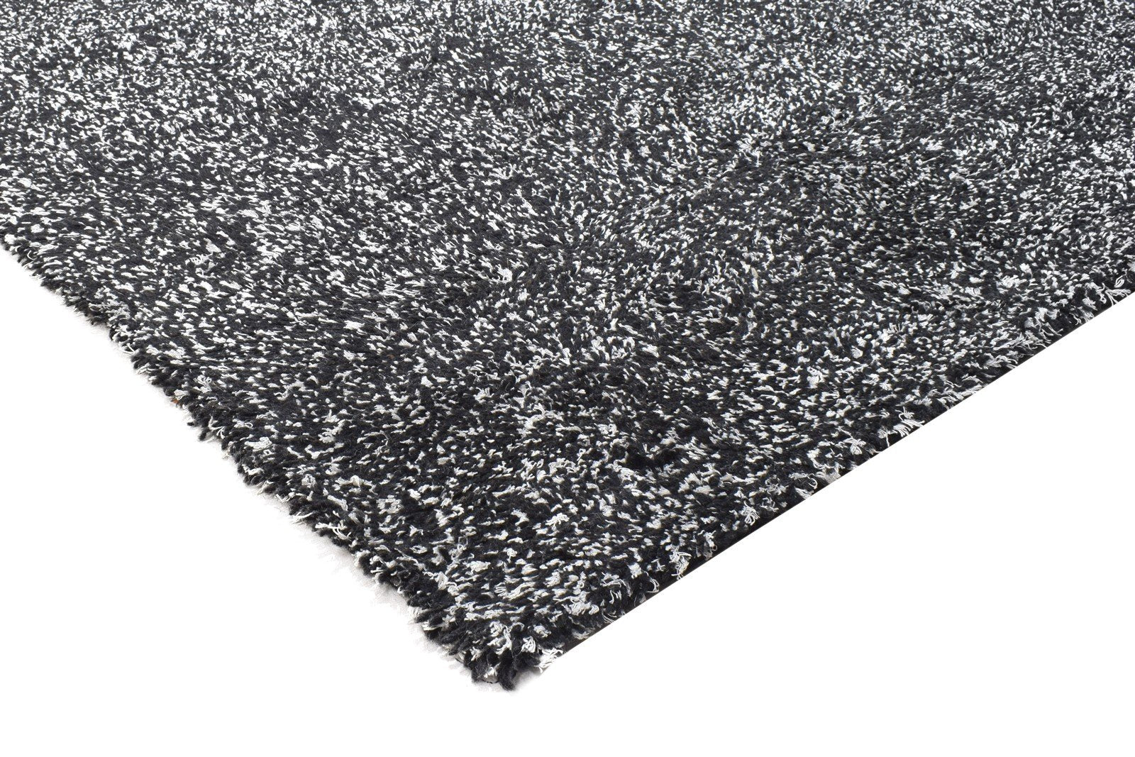 5X7 Rug Wool / Silk Black Modern Handloom Scandinavian Solid Room Size Carpet 7864153735317