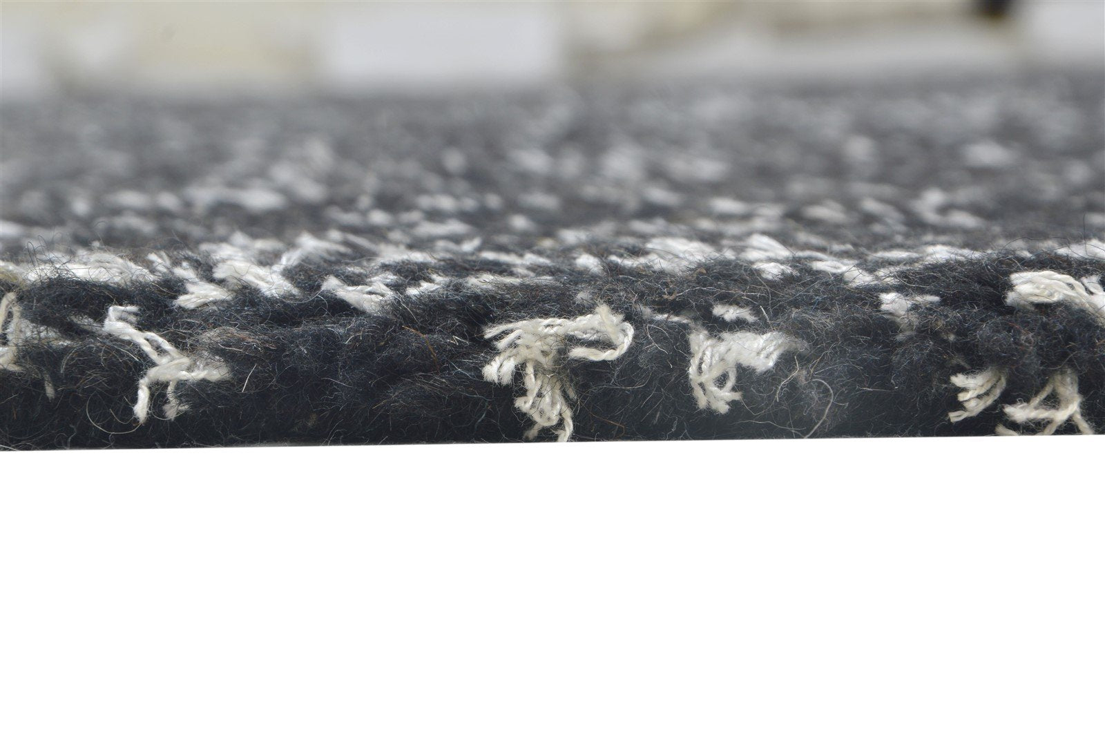 5X7 Rug Wool / Silk Black Modern Handloom Scandinavian Solid Room Size Carpet 7864153735317