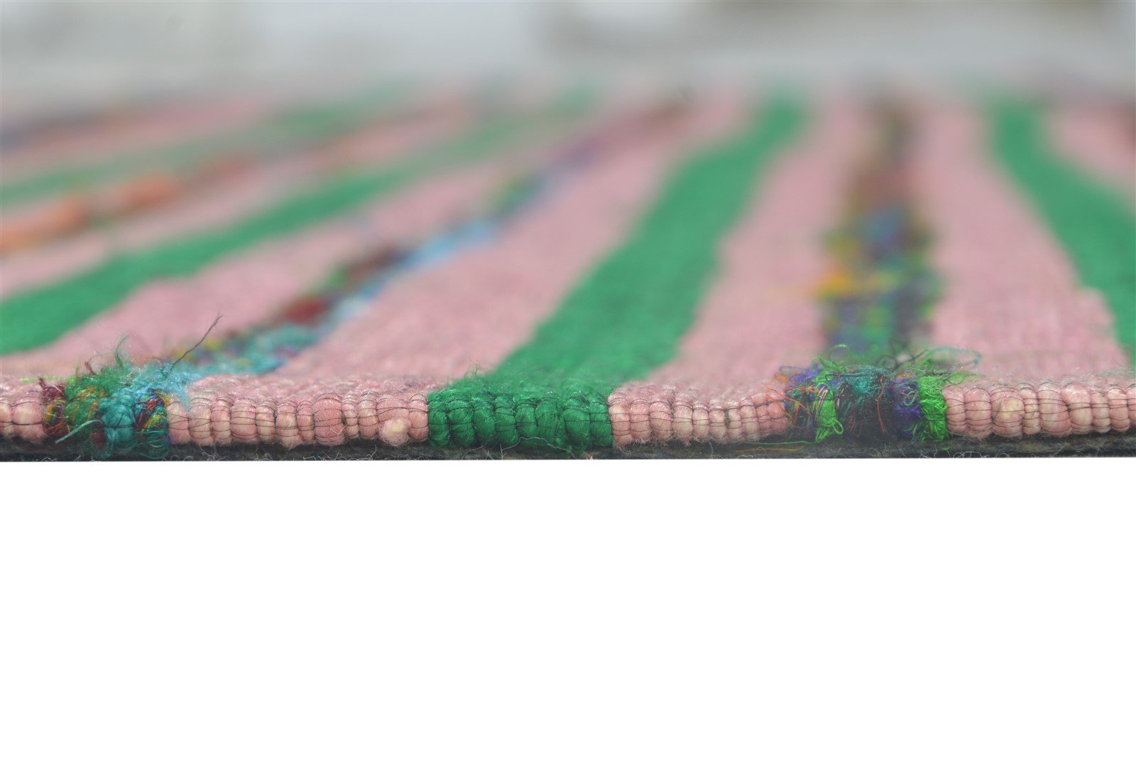 Helenka 5X7 Rug Wool / Silk Pink Modern Jacquard Loom Bohemian Striped 7864178147477
