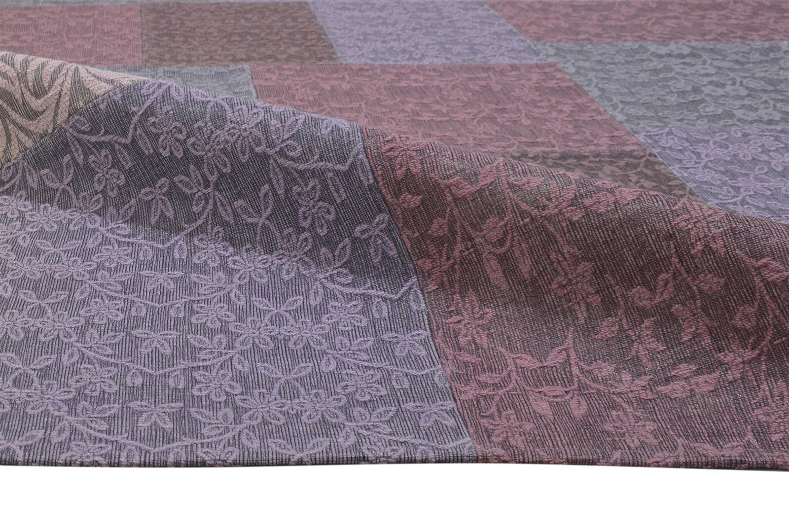 5X7 Rug Wool / Silk Purple Modern Jacquard Loom French Floral Room Size Carpet 7864178376853