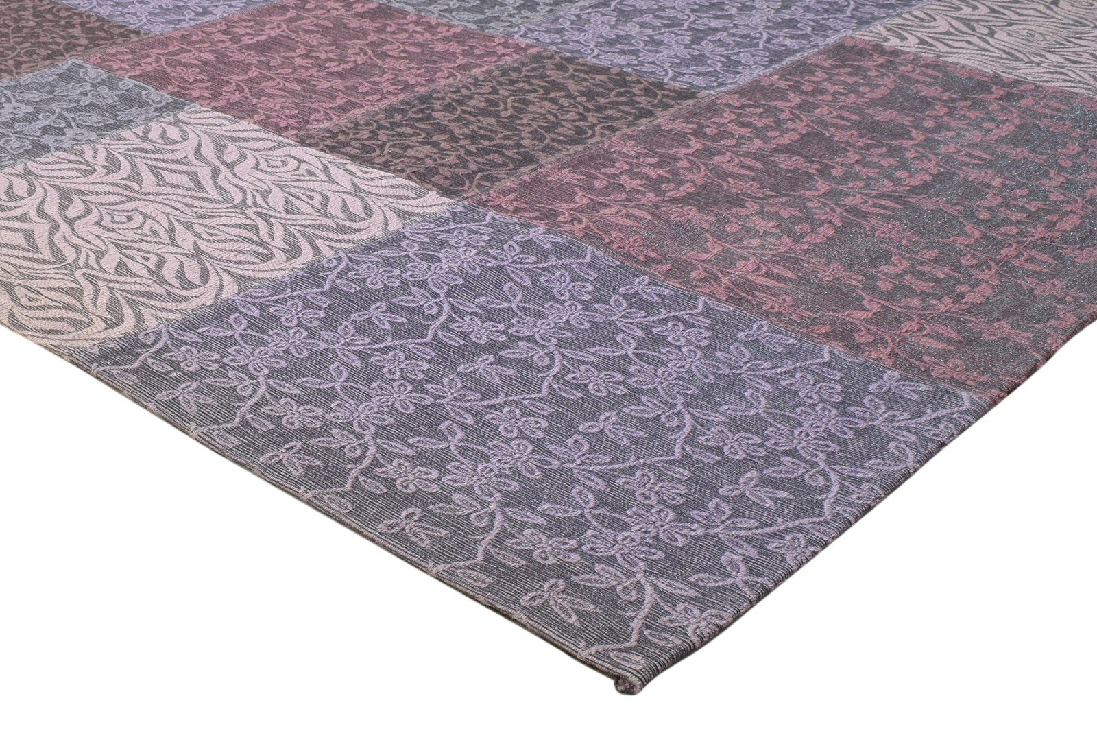 5X7 Rug Wool / Silk Purple Modern Jacquard Loom French Floral Room Size Carpet 7864178376853