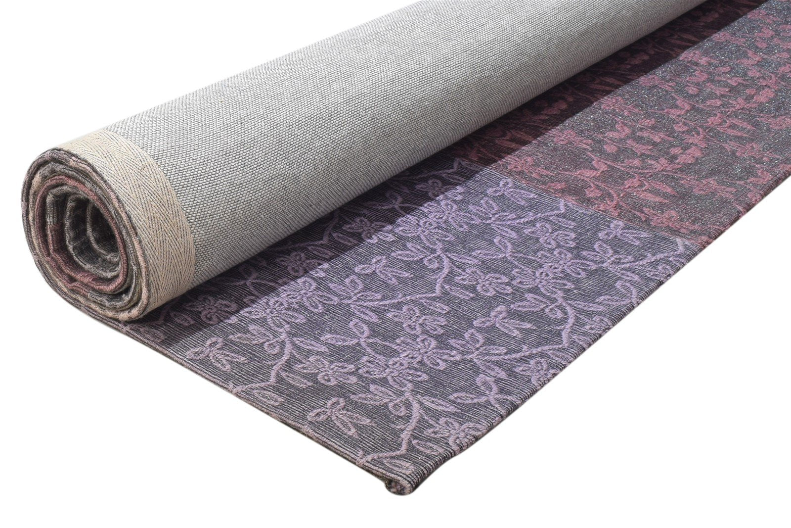 5X7 Rug Wool / Silk Purple Modern Jacquard Loom French Floral Room Size Carpet 7864178376853