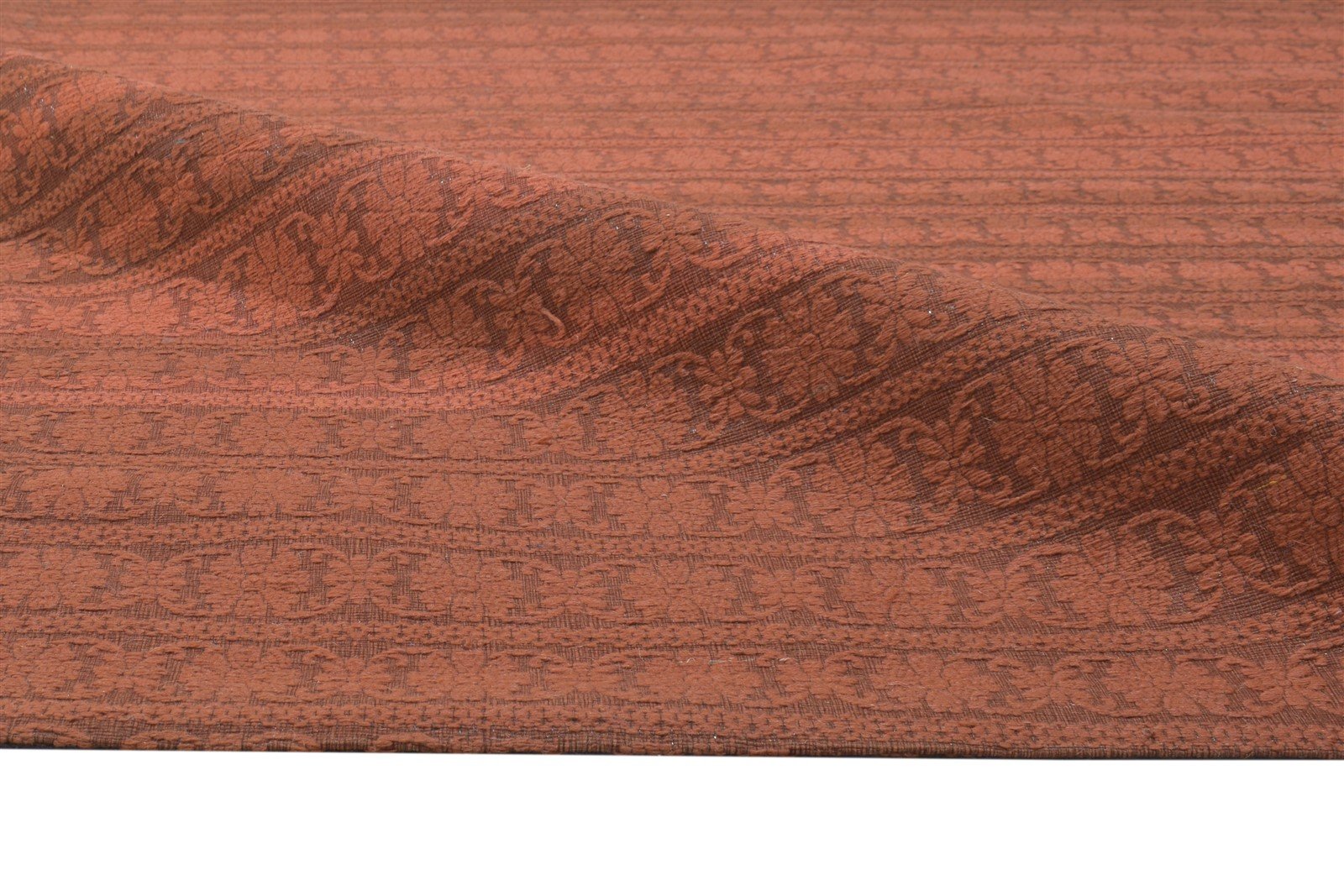 5X7 Rug Wool / Silk Rust Modern Jacquard Loom French Floral Room Size Carpet 7864178802837
