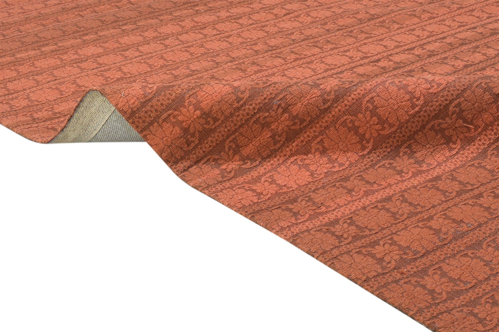 5X7 Rug Wool / Silk Rust Modern Jacquard Loom French Floral Room Size Carpet 7864178802837