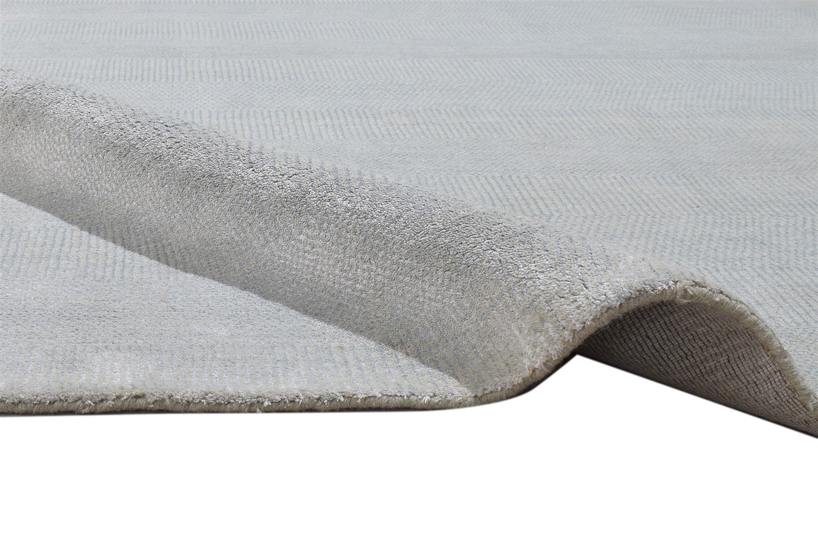5X7 Rug Wool / Silk Silver Modern Handloom Moroccan Grass Trellis Room Size 7864151867541