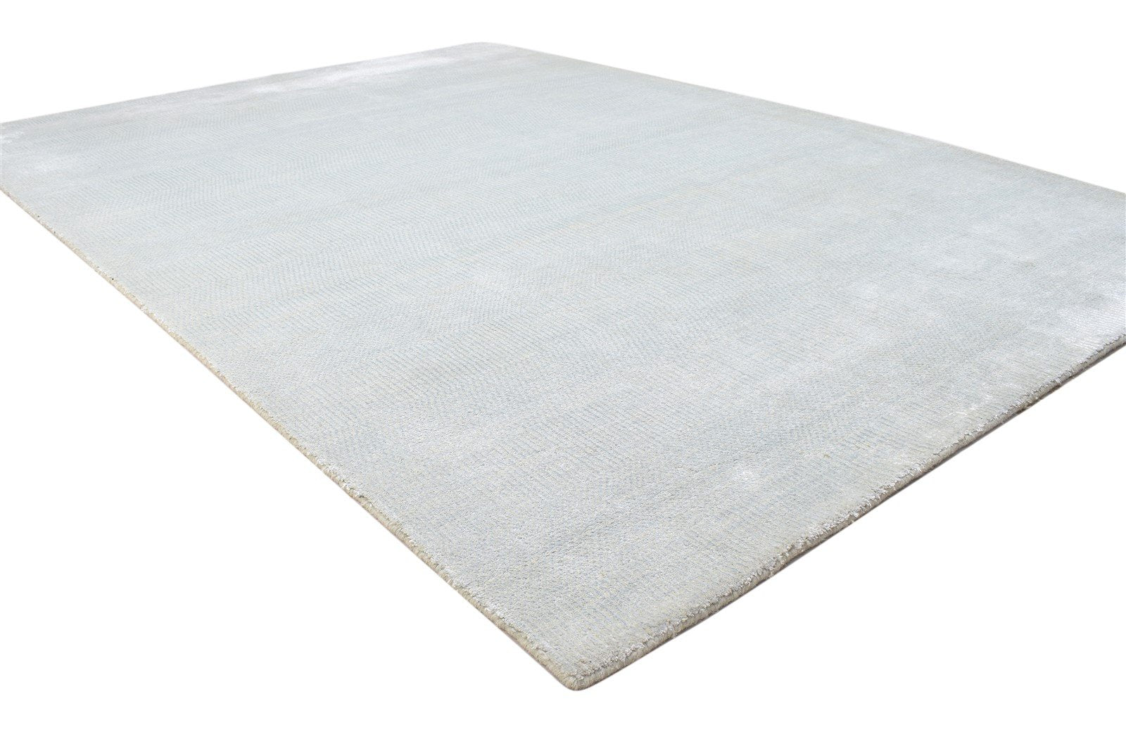 5X7 Rug Wool / Silk Silver Modern Handloom Moroccan Grass Trellis Room Size 7864151867541
