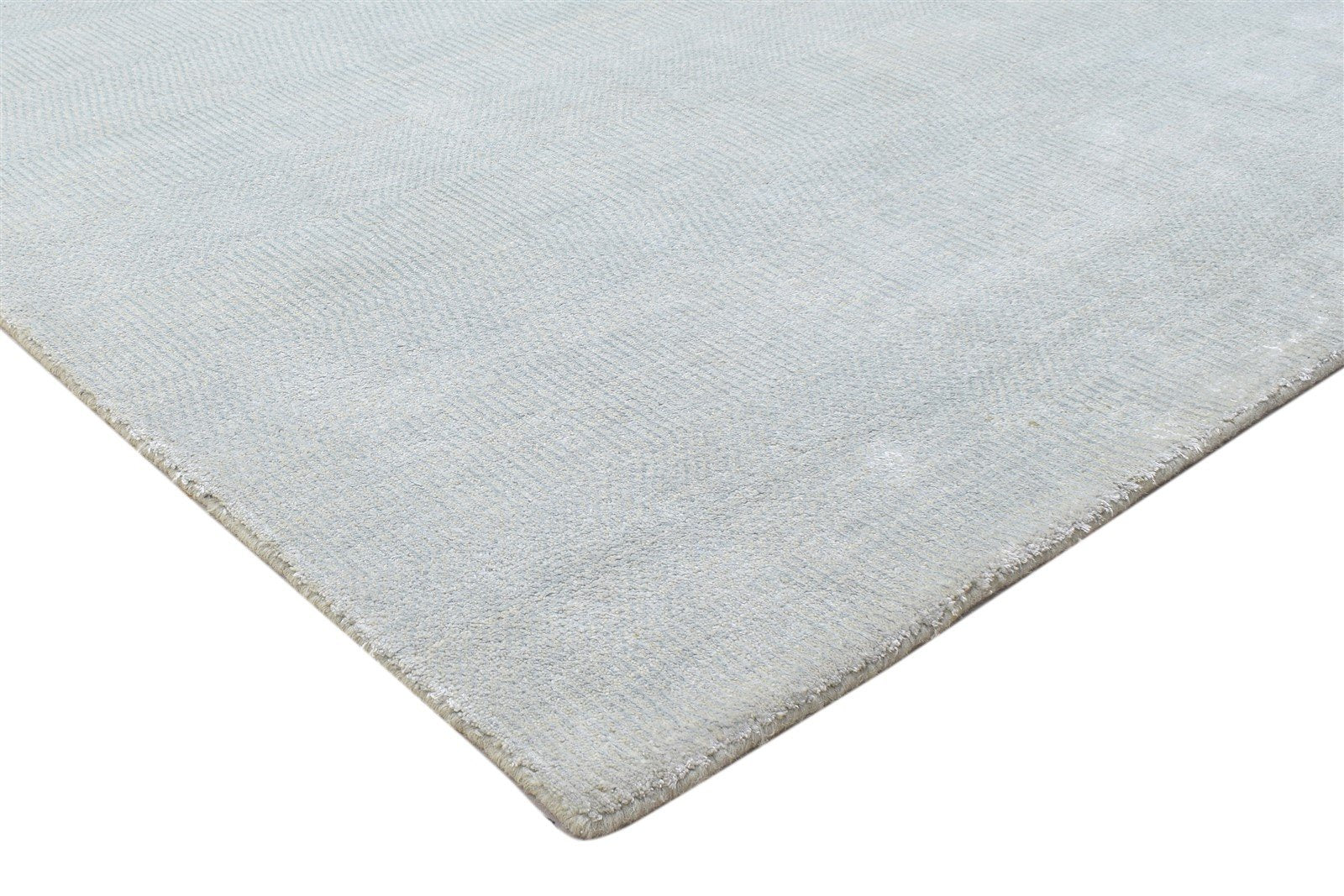 5X7 Rug Wool / Silk Silver Modern Handloom Moroccan Grass Trellis Room Size 7864151867541