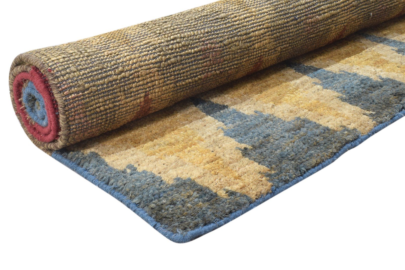 5X8 Rug Jute Multi Color Modern Hand Knotted Bohemian Diamond Room Size Carpet 7864409686165