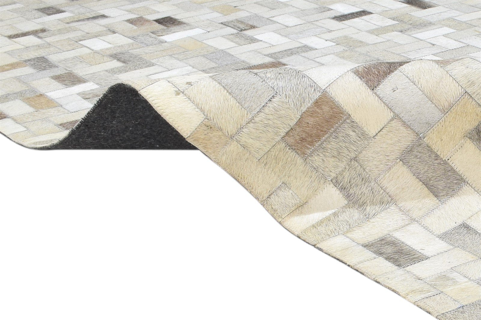 5X8 Rug Leather Beige Modern Hand Woven Scandinavian Geometric Room Size Carpet 7864433115285