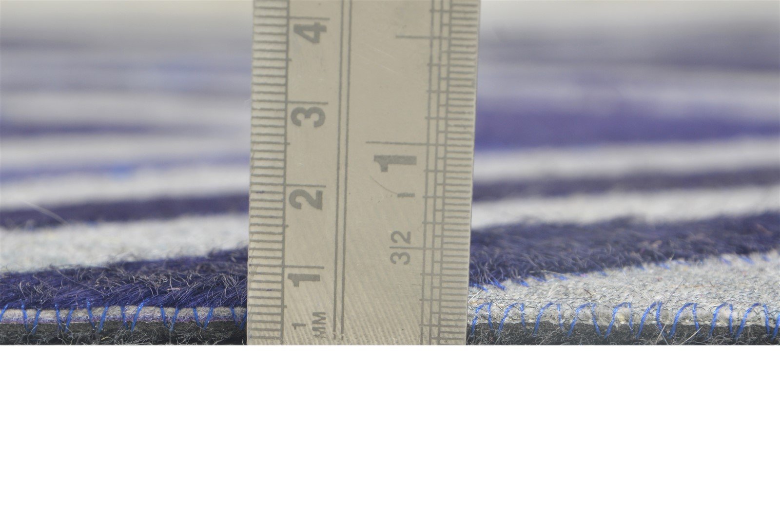 5X8 Rug Leather / Cotton Blue Modern Hand Woven Moroccan Diamond Room Size 7864366530709