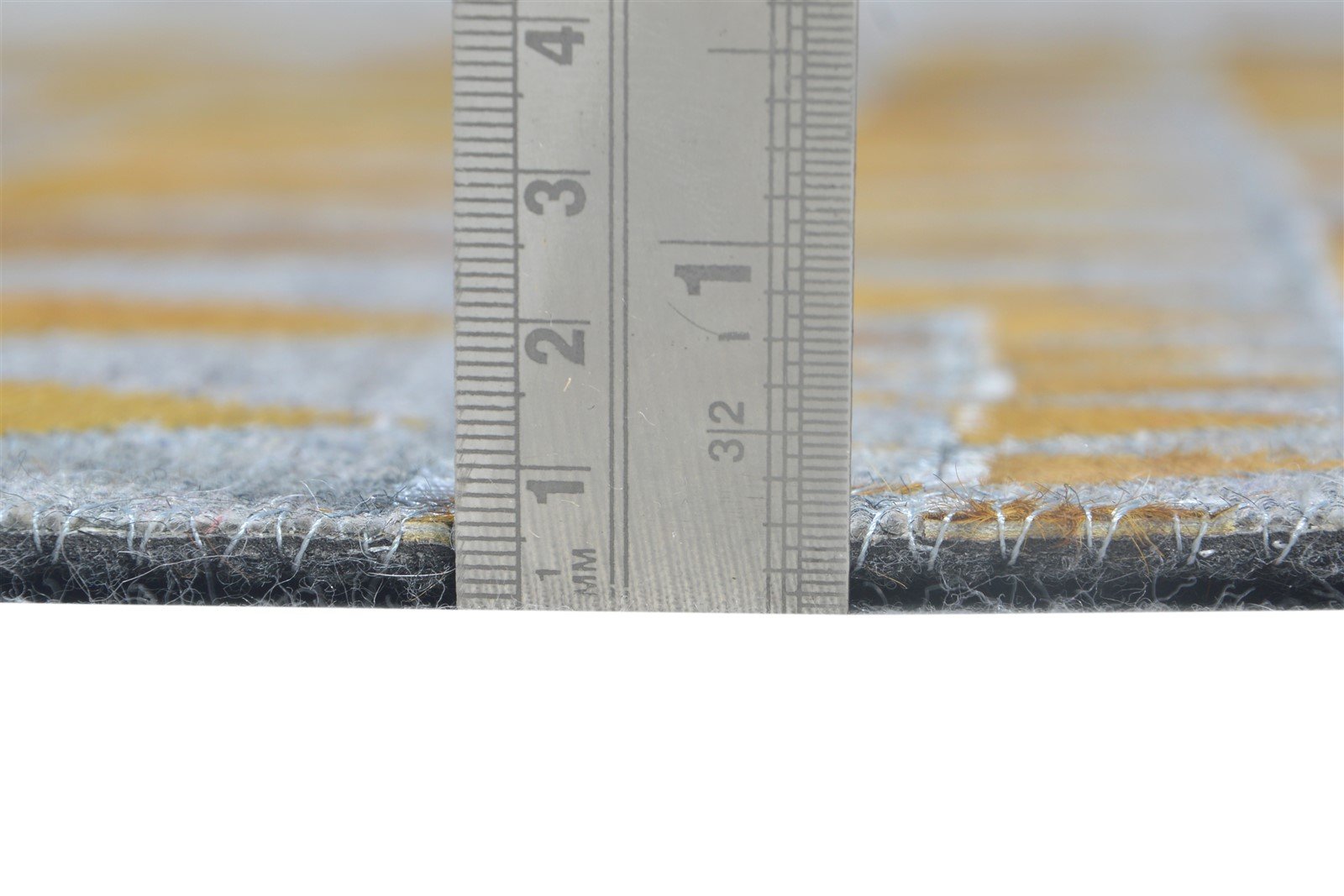 5X8 Rug Leather / Cotton Gold Modern Hand Woven Scandinavian Triangles Room Size 7864948490389