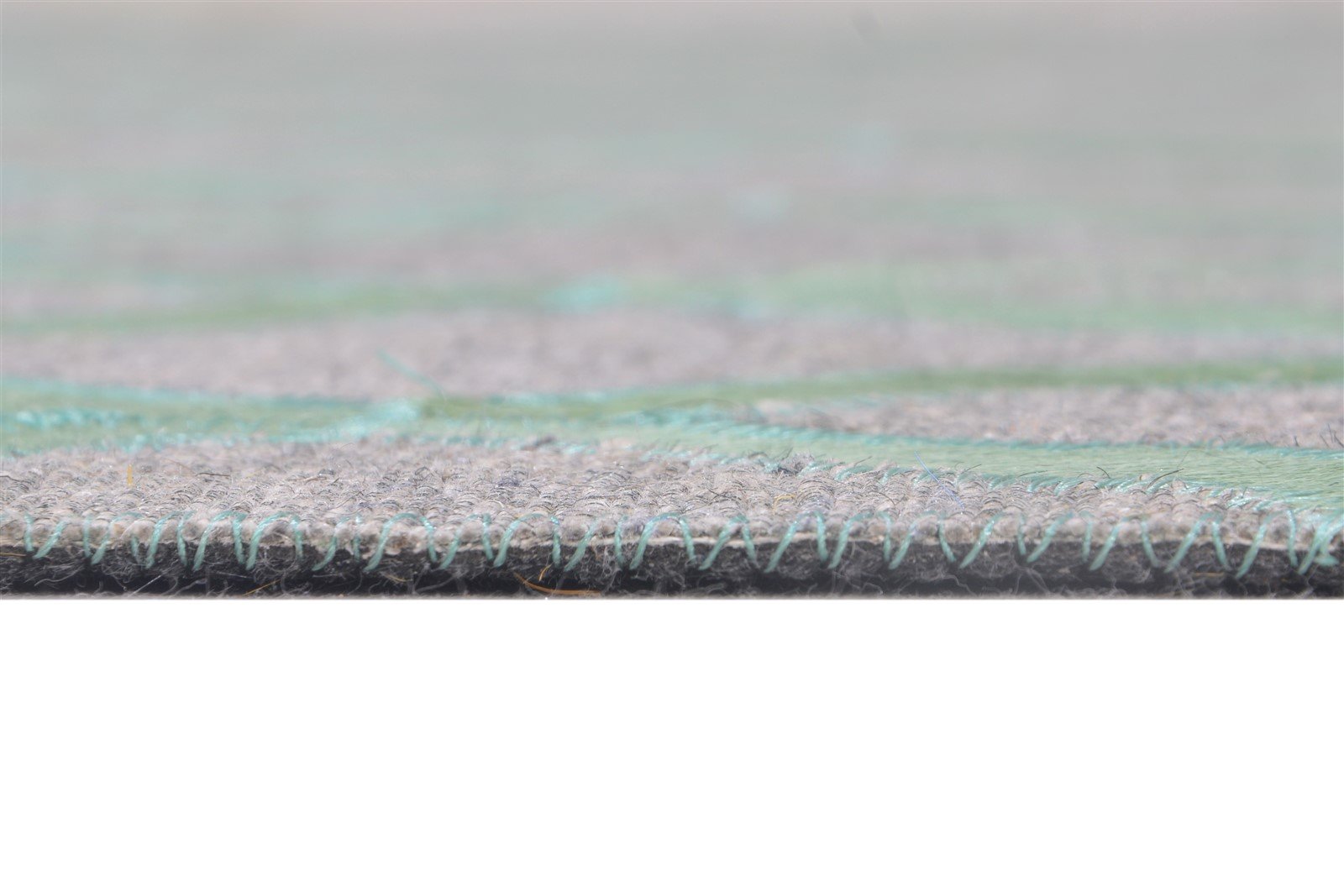 5X8 Rug Leather / Cotton Green Modern Hand Woven Moroccan Trellis Room Size 7864370528405