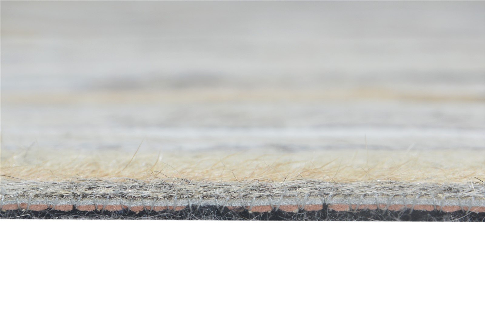 5X8 Rug Leather Grey Modern Hand Woven Scandinavian Abstract Room Size Carpet 7865128550549