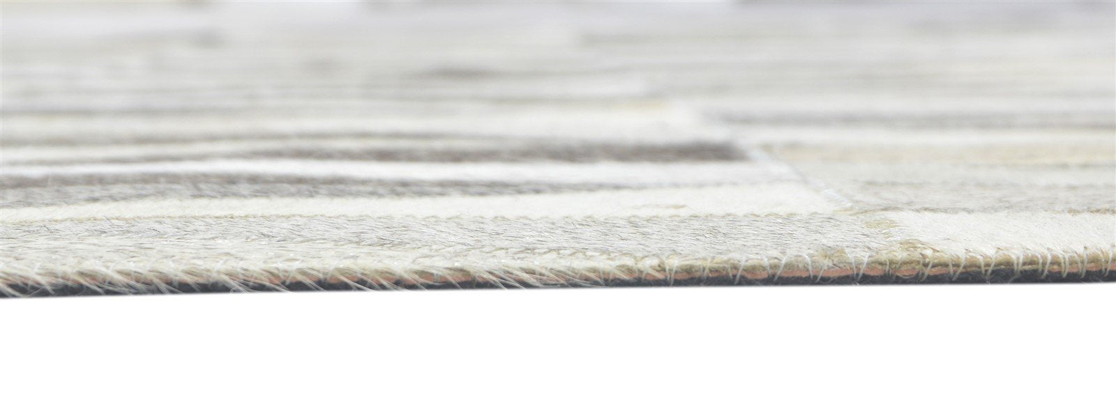 5X8 Rug Leather Grey Modern Hand Woven Scandinavian Triangles Room Size Carpet 7860683341973