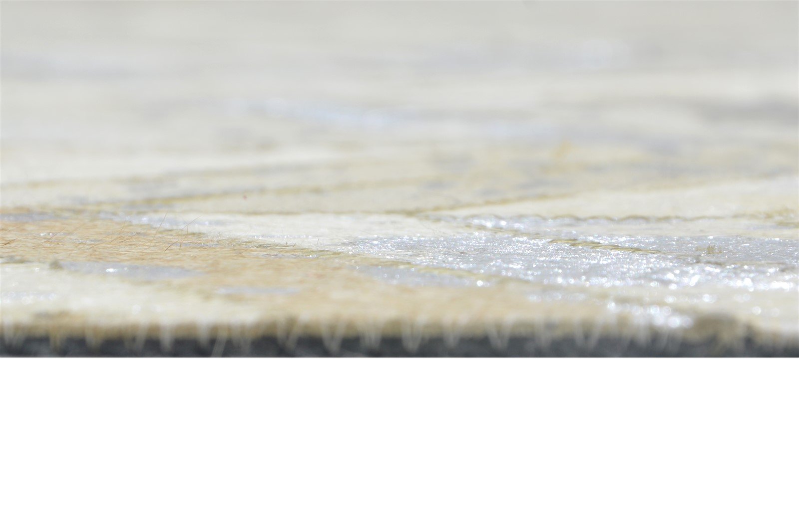 5X8 Rug Leather Off-White Modern Hand Woven Scandinavian Chevron Room Size 7864431542421