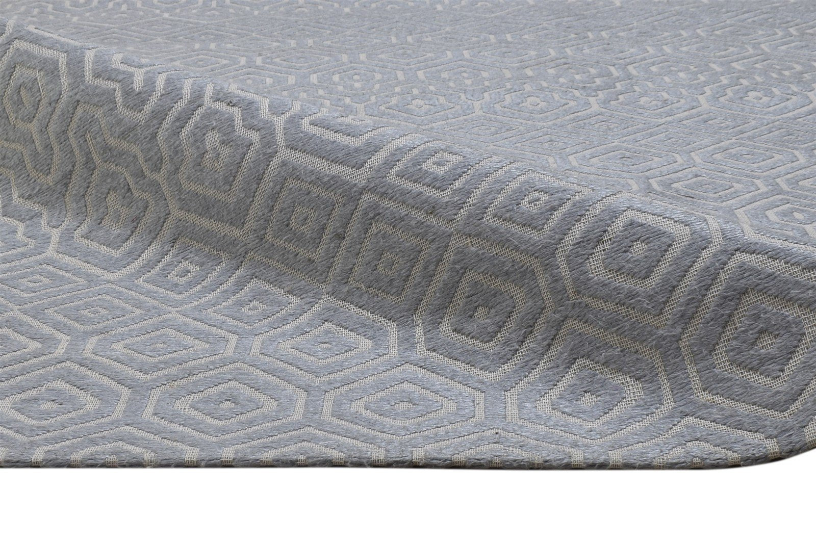 5X8 Rug Silk Grey Modern Jacquard Loom Scandinavian Honeycomb Room Size Carpet 7864458608789