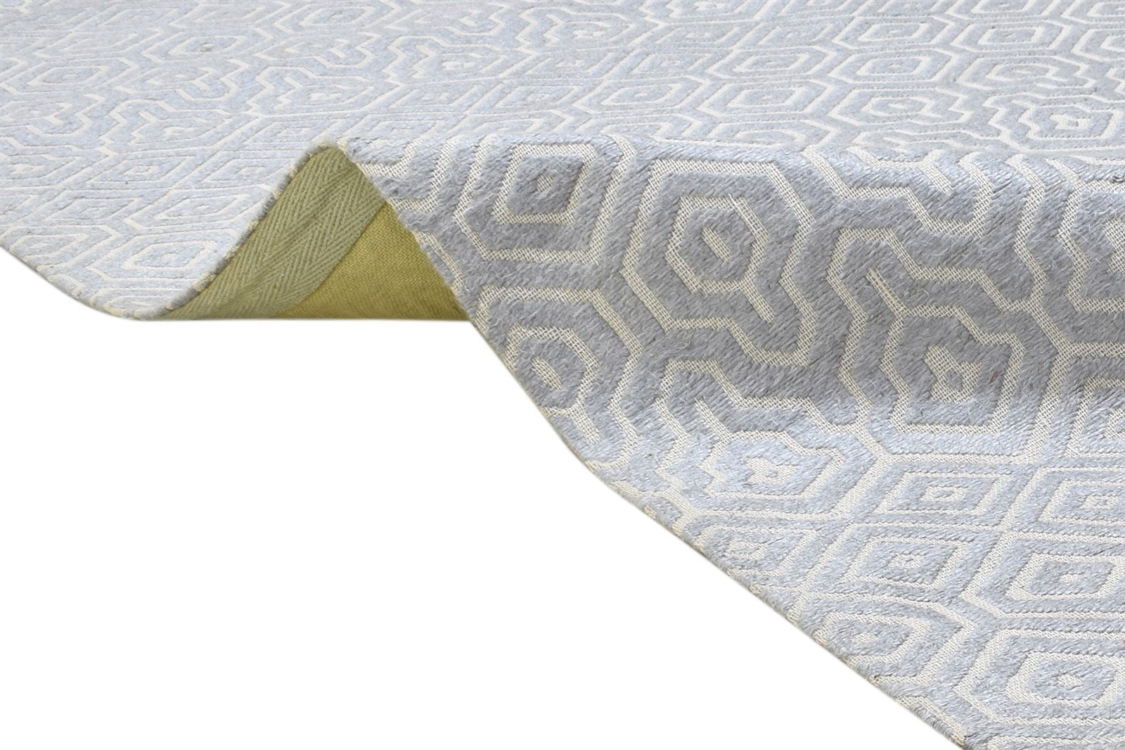 5X8 Rug Silk Grey Modern Jacquard Loom Scandinavian Honeycomb Room Size Carpet 7864458608789