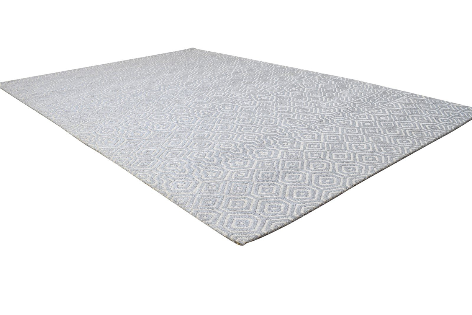5X8 Rug Silk Grey Modern Jacquard Loom Scandinavian Honeycomb Room Size Carpet 7864458608789