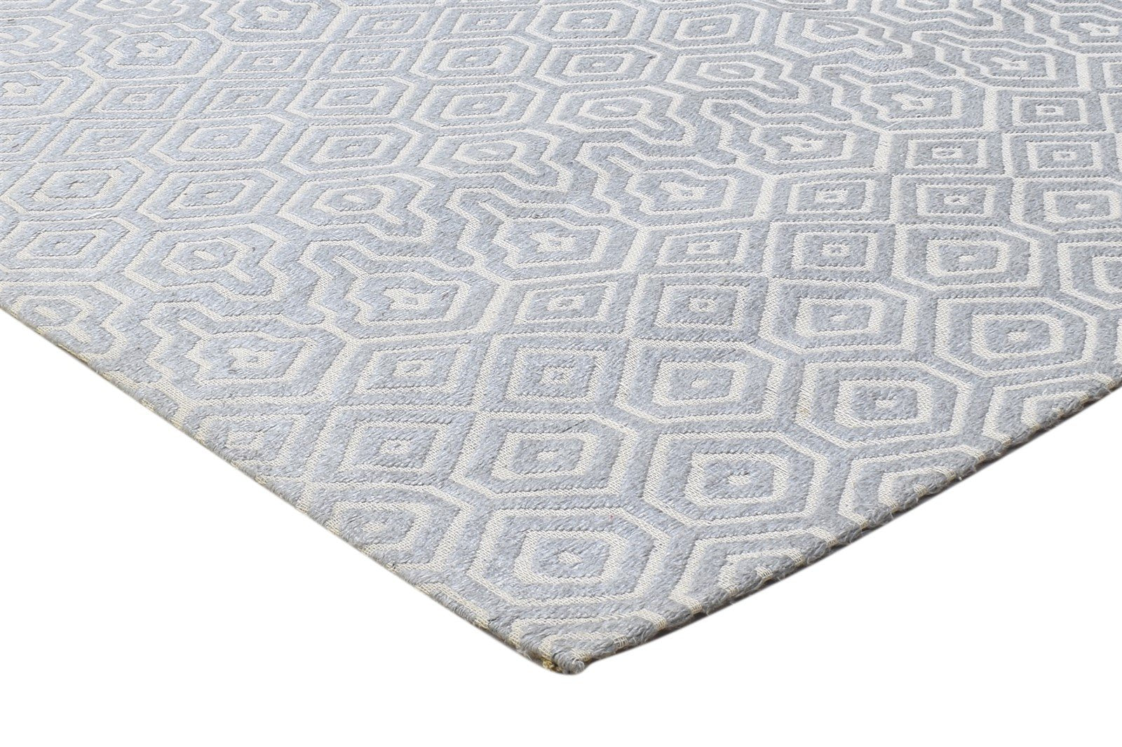 5X8 Rug Silk Grey Modern Jacquard Loom Scandinavian Honeycomb Room Size Carpet 7864458608789