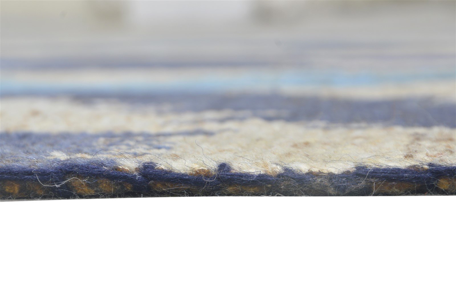 5X8 Rug Wool Blue Modern Hand Knotted Scandinavian Geometric Room Size Carpet 7864907563157