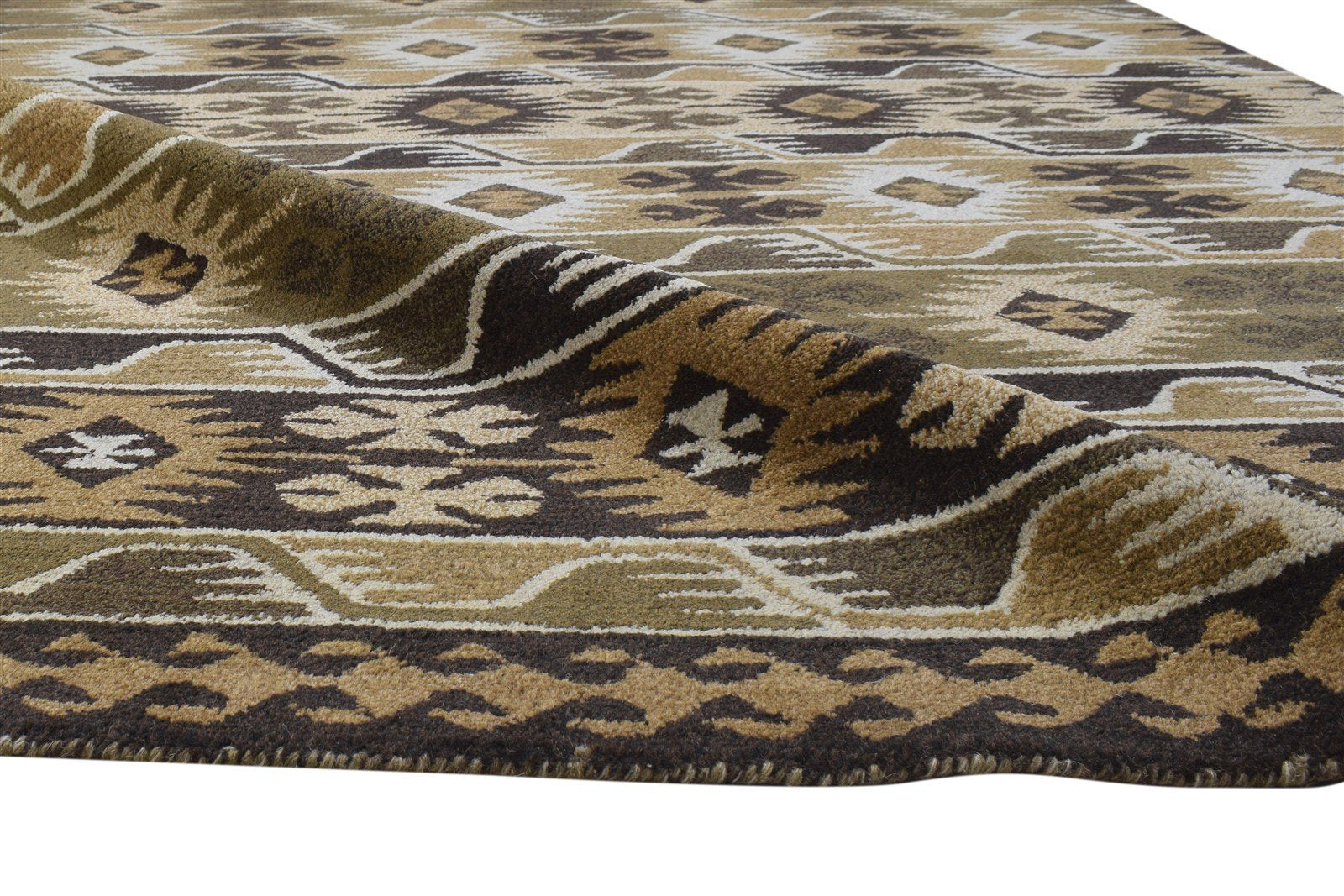 Gilbertina 5X8 Rug Wool Brown Modern Hand Tufted Scandinavian Geometric 7864271700117