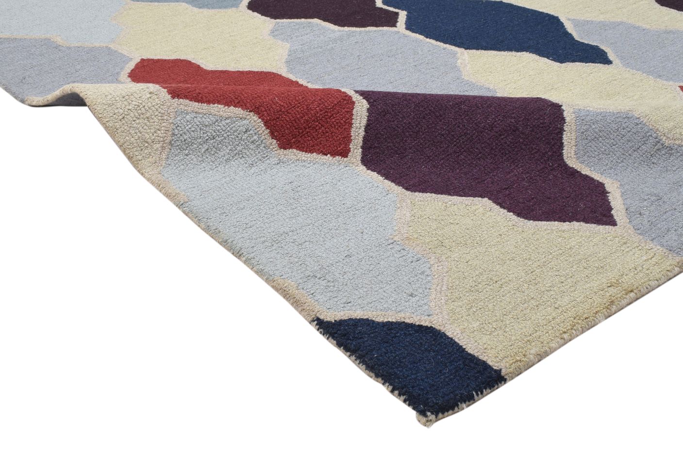 5X8 Rug Wool Colorful Modern Hand Tufted Scandinavian Diamond Room Size Carpet 7864095670421