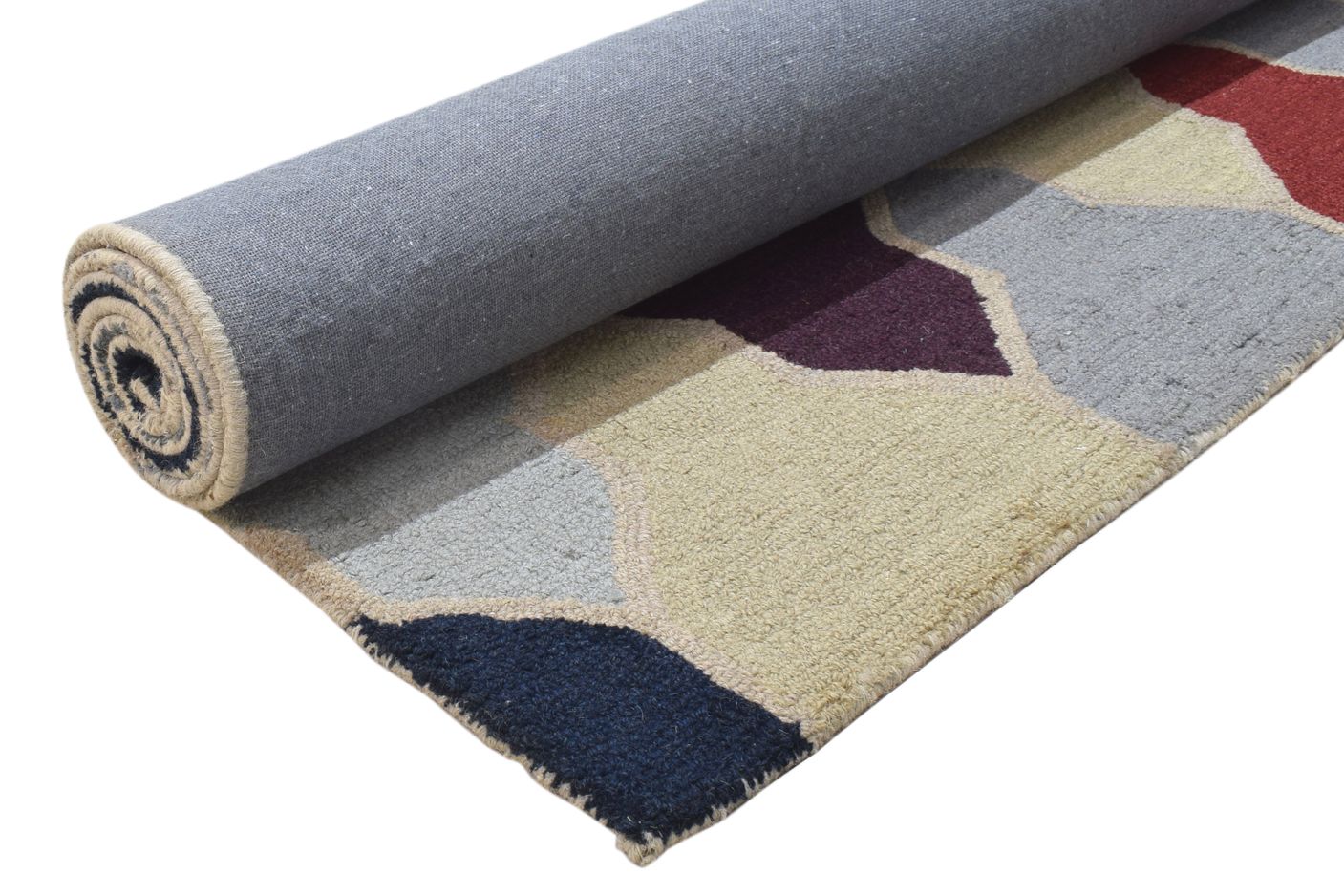 5X8 Rug Wool Colorful Modern Hand Tufted Scandinavian Diamond Room Size Carpet 7864095670421