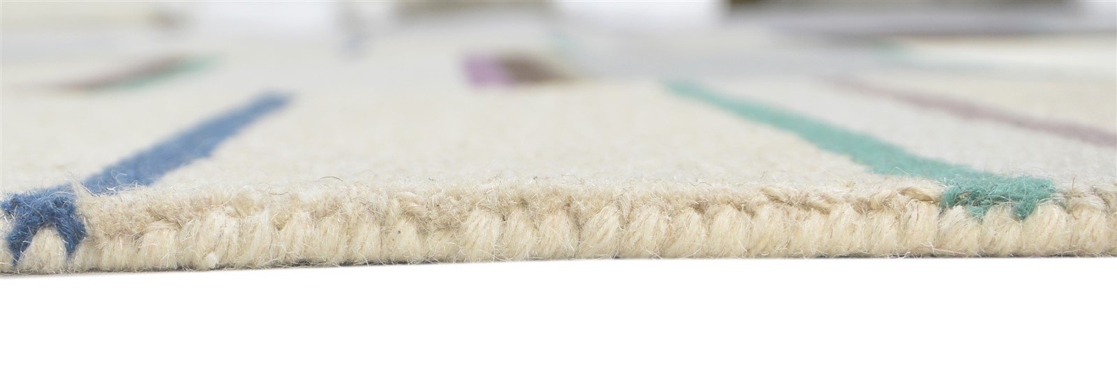 5X8 Rug Wool Multi Color Modern Hand Tufted Scandinavian Striped Room Size 7860687569045