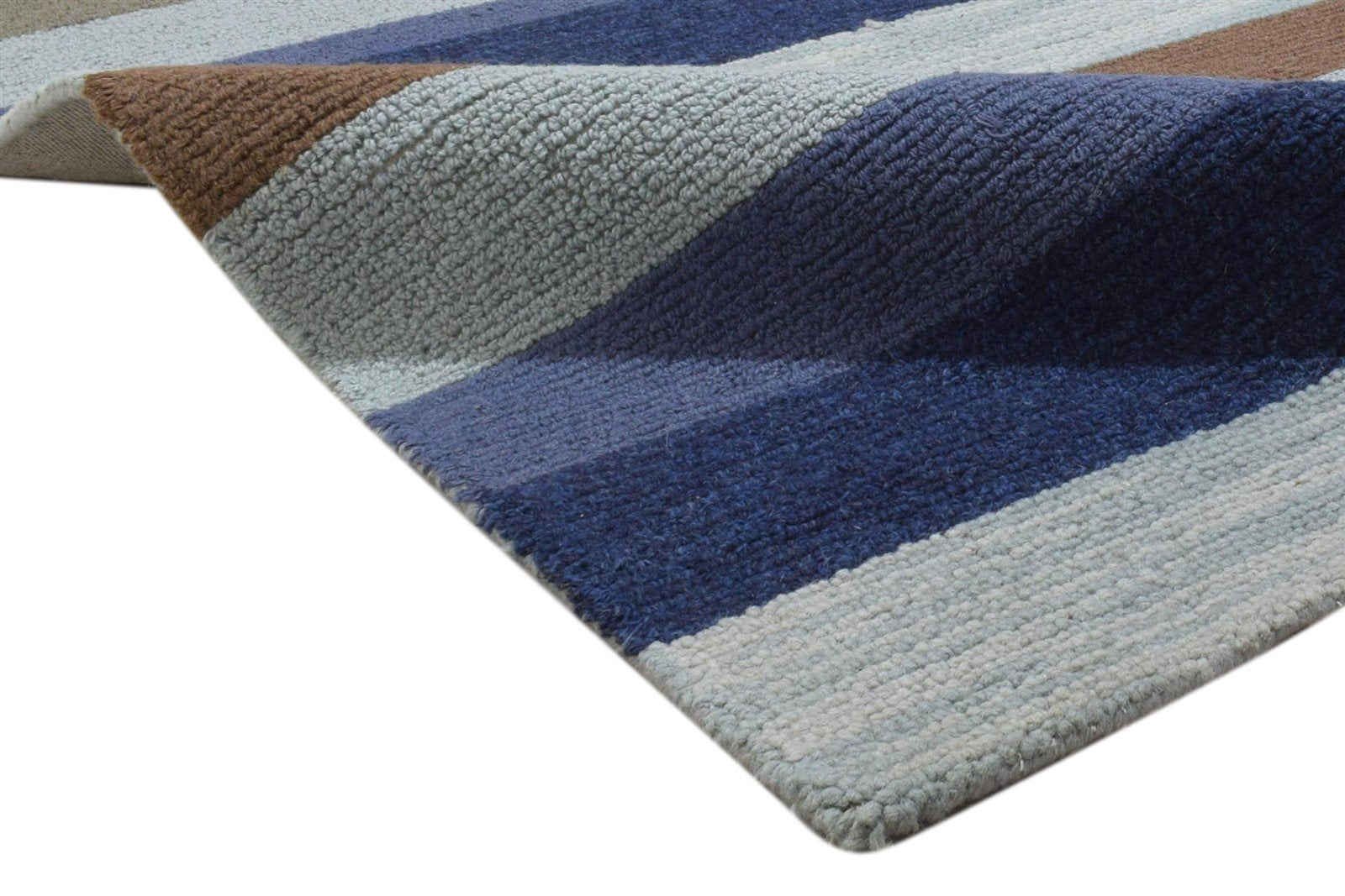 5X8 Rug Wool Multi Color Modern Hand Tufted Scandinavian Striped Room Size 7860705198229