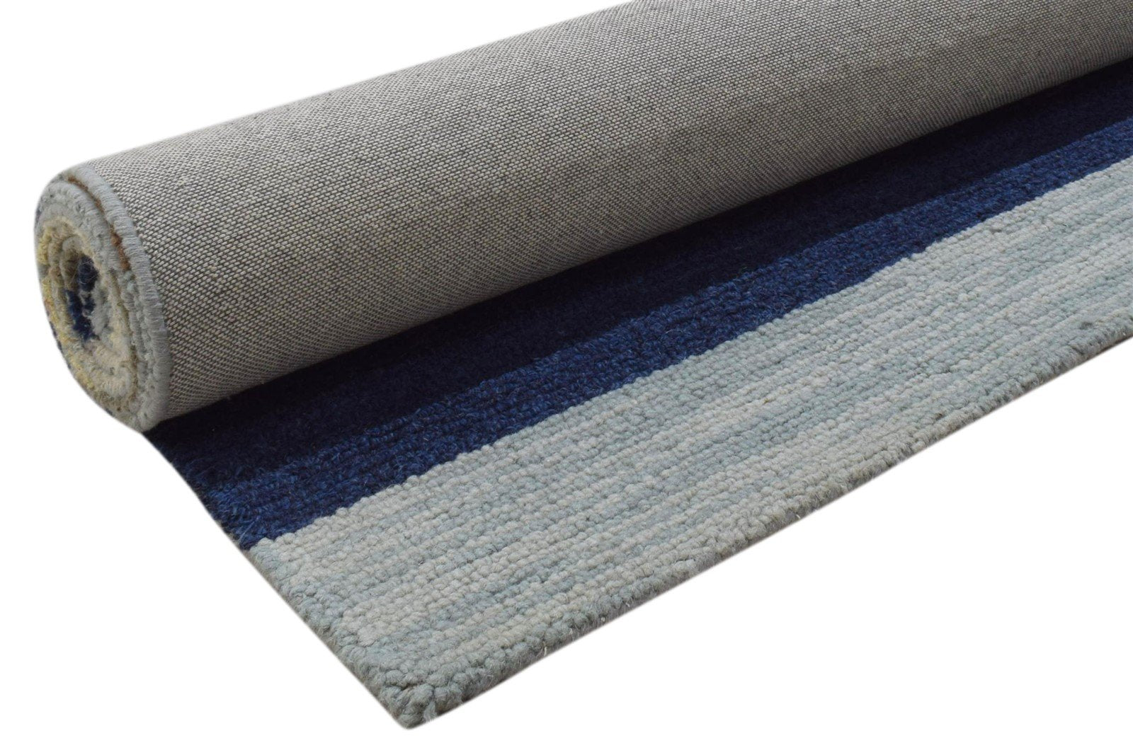 5X8 Rug Wool Multi Color Modern Hand Tufted Scandinavian Striped Room Size 7860705198229
