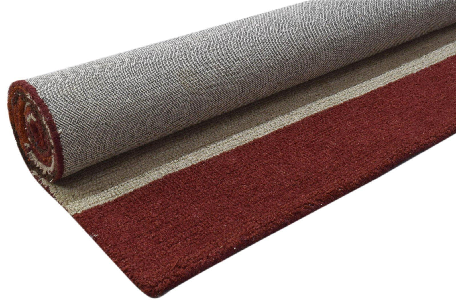 5X8 Rug Wool Multi Color Modern Hand Tufted Scandinavian Striped Room Size 7860705788053