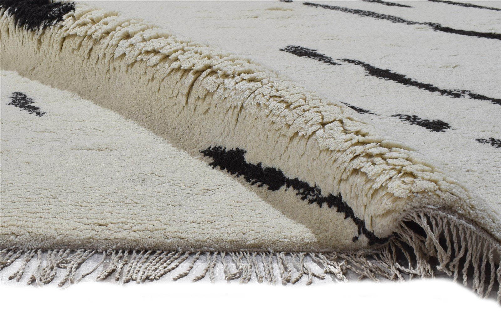 5X8 Rug Wool Off-White Modern Hand Knotted Scandinavian Abstract Room Size 7864897667221