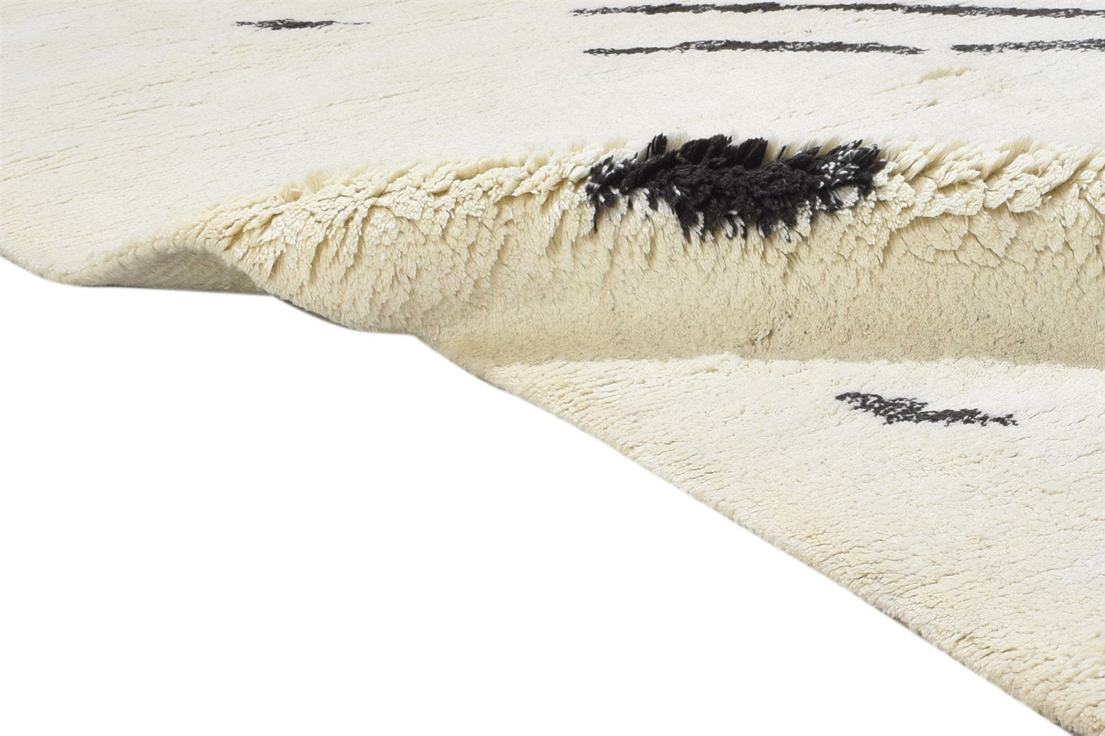 5X8 Rug Wool Off-White Modern Hand Knotted Scandinavian Abstract Room Size 7864897667221