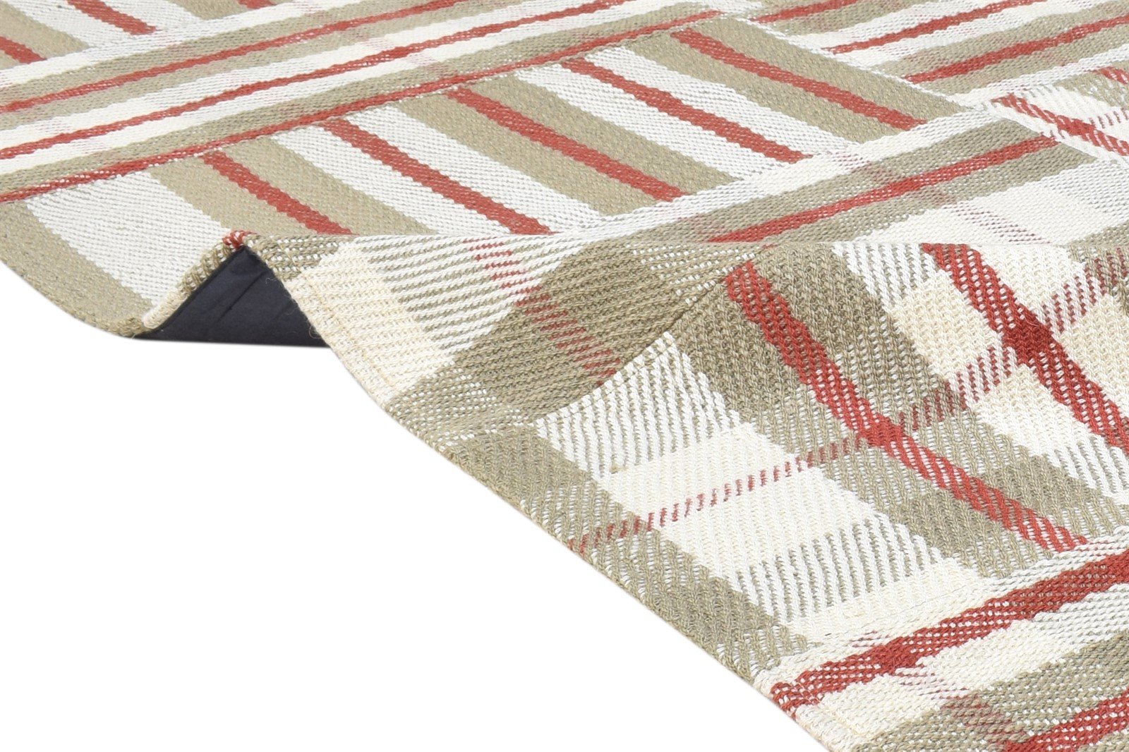 5X8 Rug Wool Off-White Modern Jacquard Loom Scandinavian Plaids Room Size Carpet 7865054134421