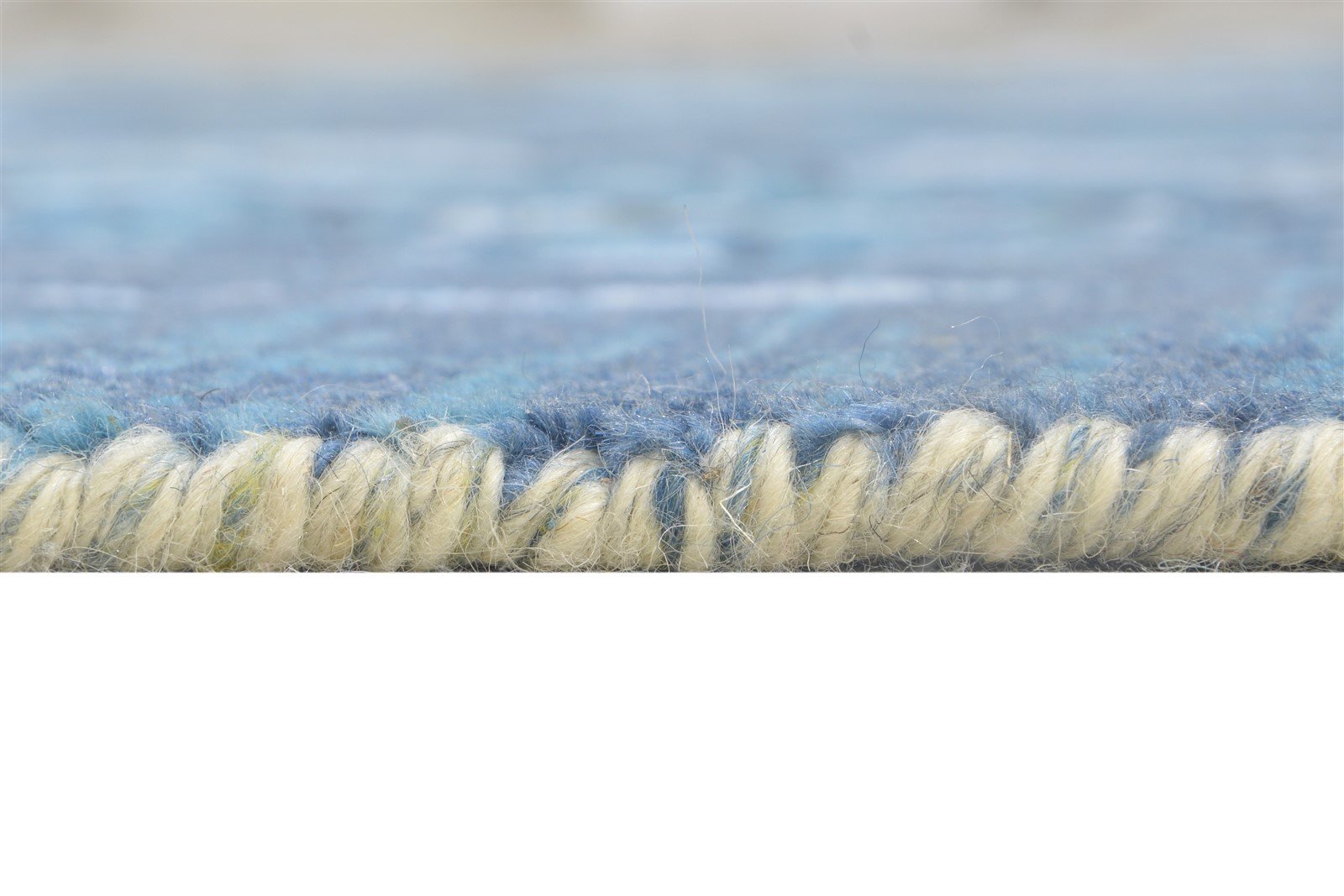 5X8 Rug Wool / Silk Blue Modern Hand Knotted Indian Abstract Room Size Carpet 7864425775253