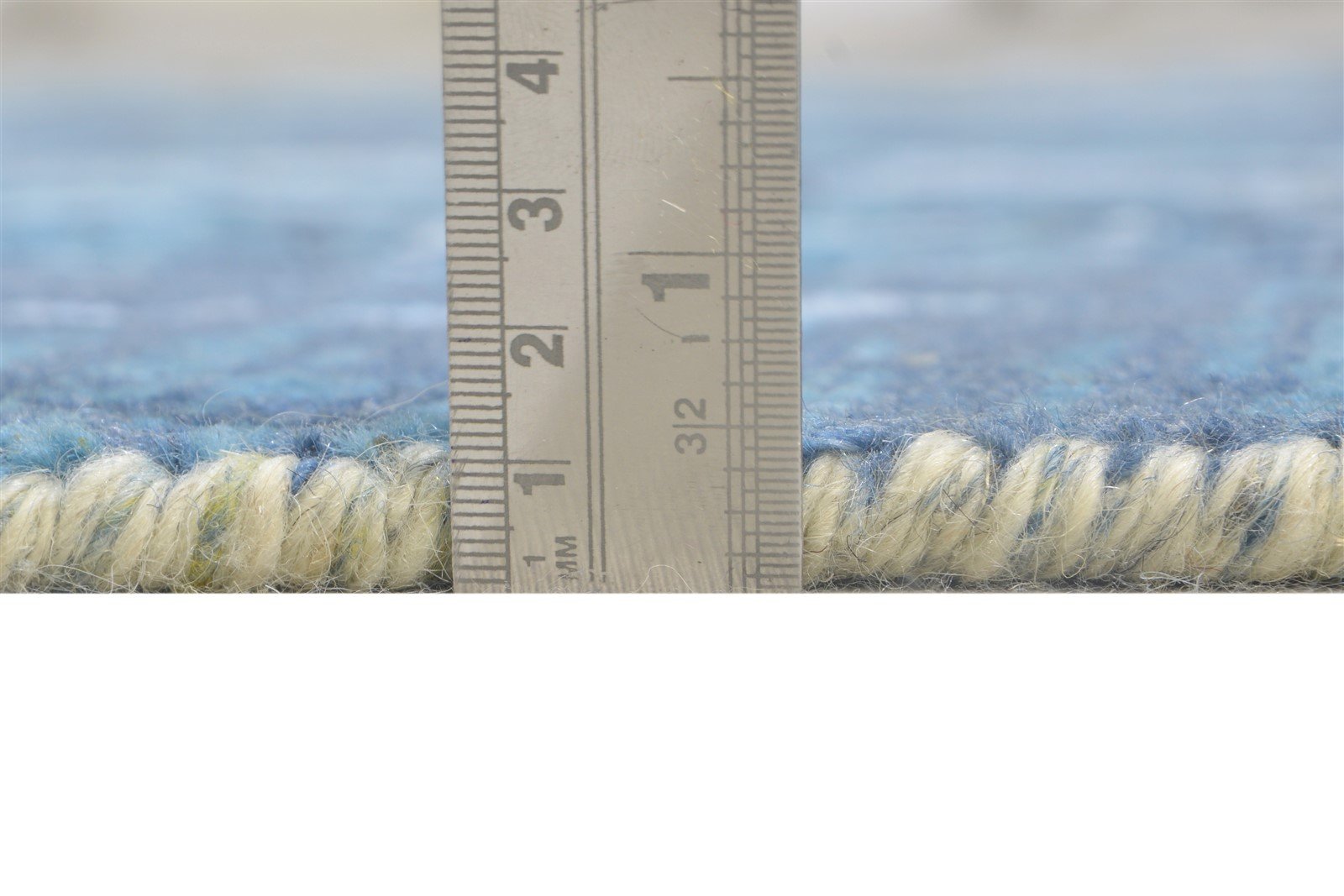 5X8 Rug Wool / Silk Blue Modern Hand Knotted Indian Abstract Room Size Carpet 7864425775253