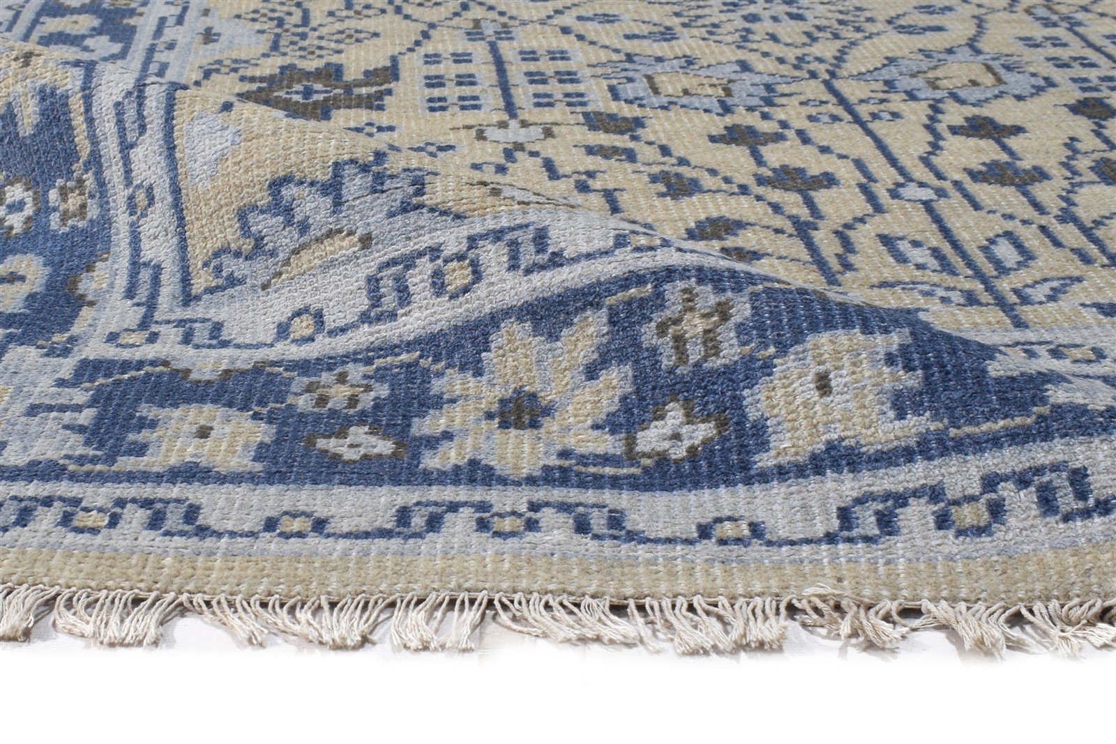 5X8 Rug Wool / Silk Blue Persian Hand Knotted Sarouk-Indian Oriental Room Size 7864797757589