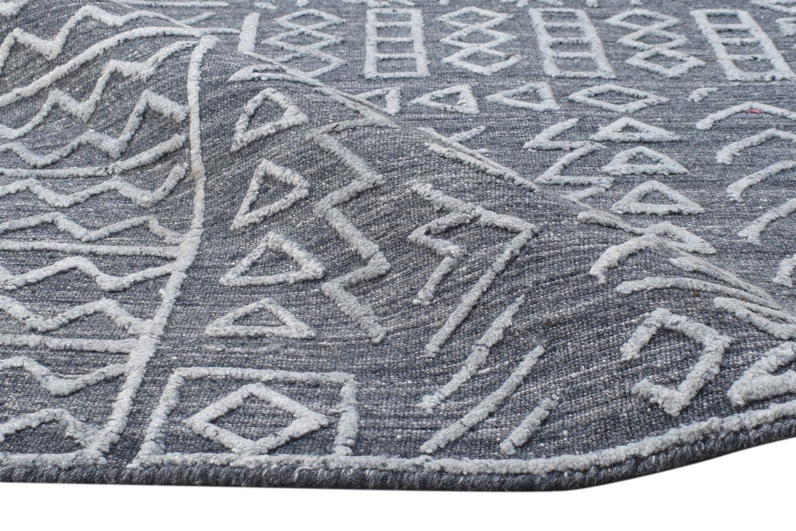 5X8 Rug Wool / Silk Dark Grey Modern Hand Woven Moroccan Tribal Room Size 7864798347413