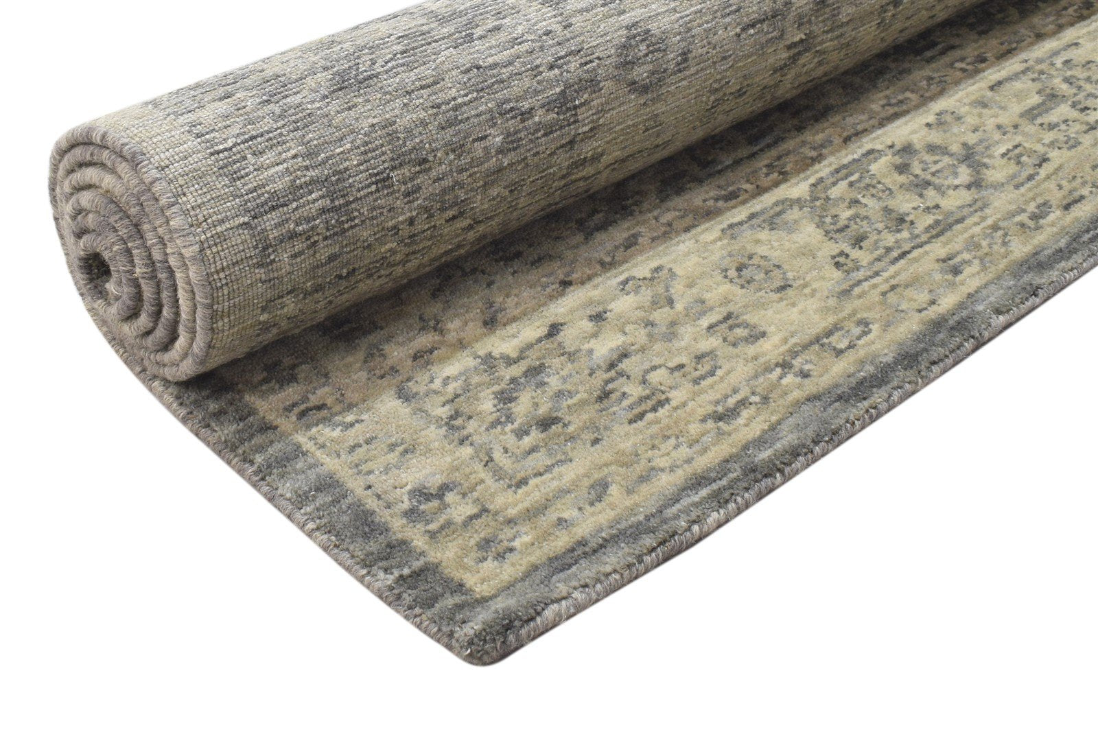 5X8 Rug Wool Silk Dark Grey Modern Jacquard Loom Oushak Oriental Room Size 7864145150101