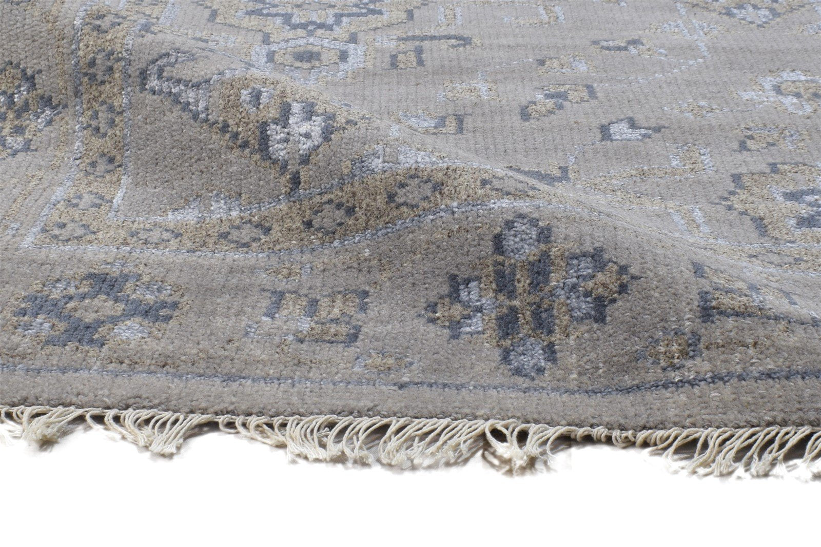 5X8 Rug Wool / Silk Dark Grey Persian Hand Knotted Oushak Oriental Room Size 7864803393685