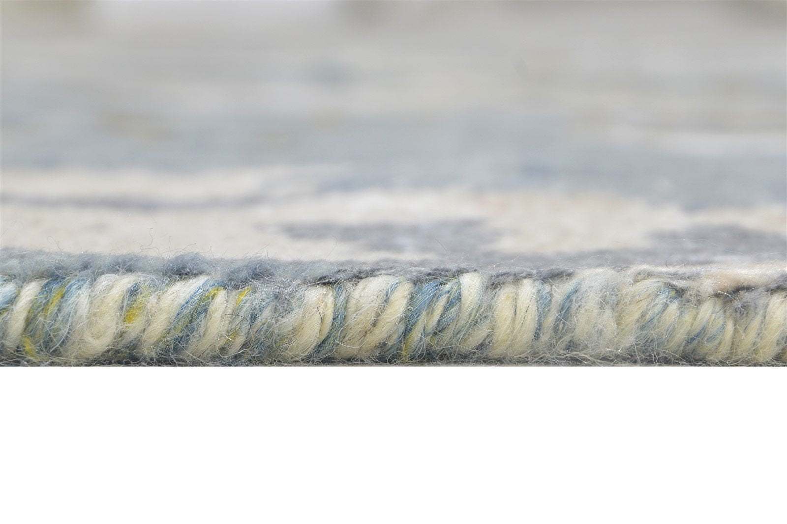 5X8 Rug Wool / Silk Grey Modern Hand Knotted Indian Abstract Room Size Carpet 7864420663445