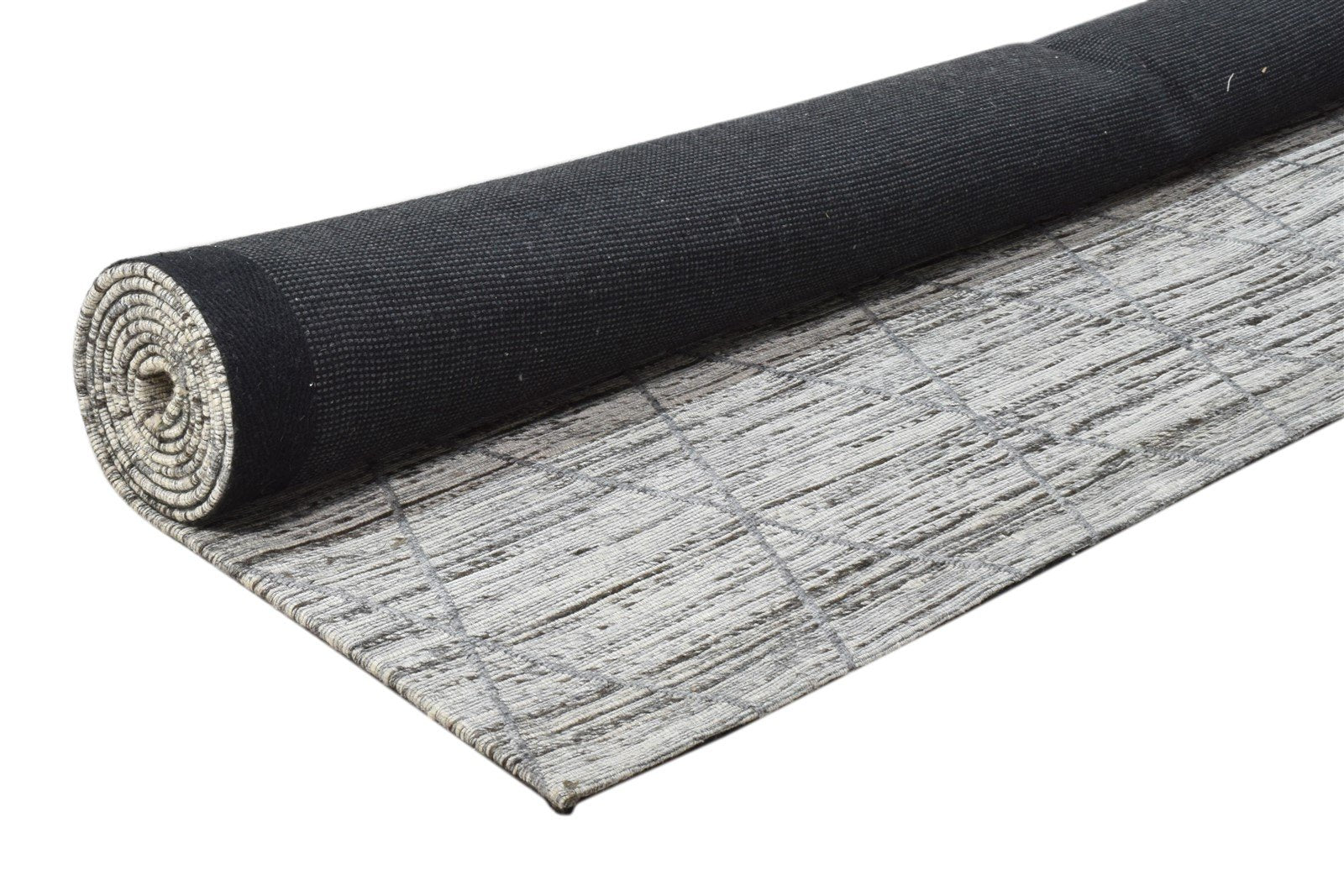 5X8 Rug Wool Silk Grey Modern Hand Woven Scandinavian Diamond Room Size Carpet 7860683866261