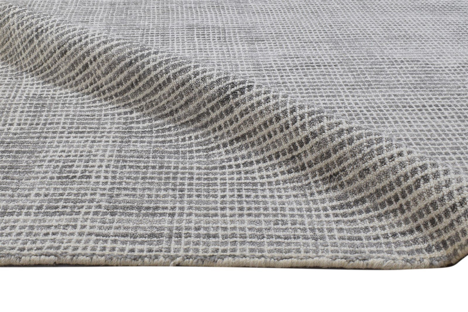 5X8 Rug Wool / Silk Grey Modern Handloom Scandinavian Solid Room Size Carpet 7864161140885